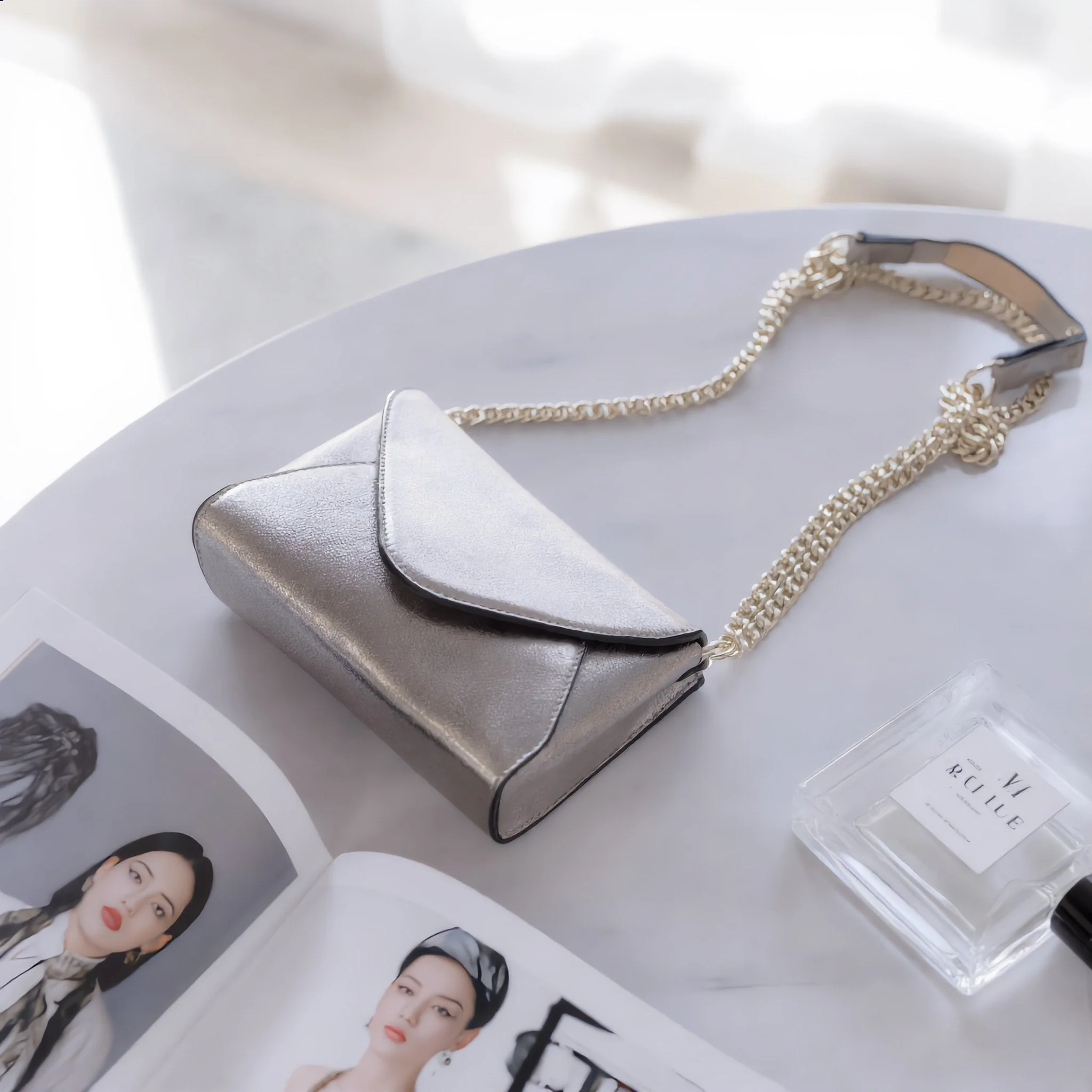 Vircille Metallic Envelope Bag