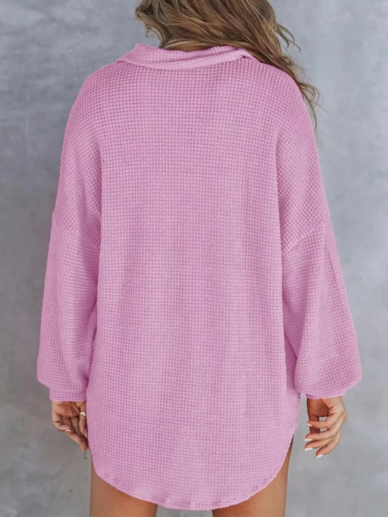 Waffle Knit Button Detail T-Shirt with Pocket - Image 12