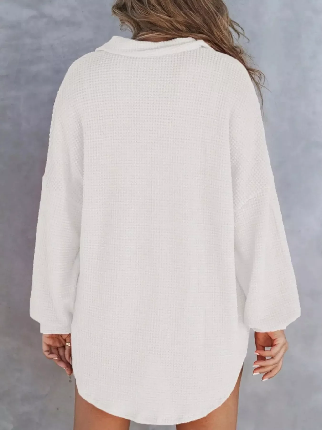 Waffle Knit Button Detail T-Shirt with Pocket - Image 20