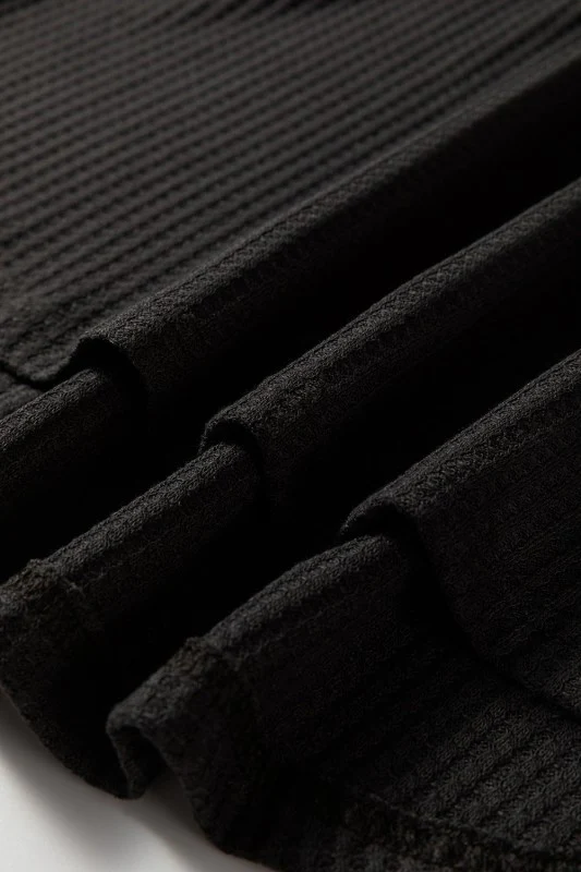 Waffle Knit Patchwork Half-Zip Sweatshirt - Image 10