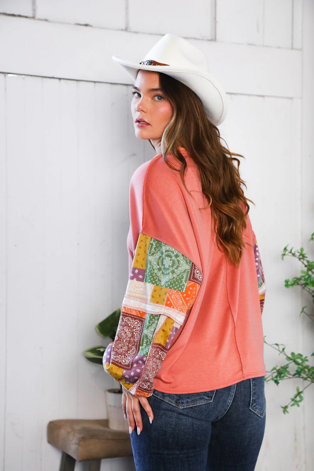 Wanderlust Patchwork Long Sleeve Top - Image 6