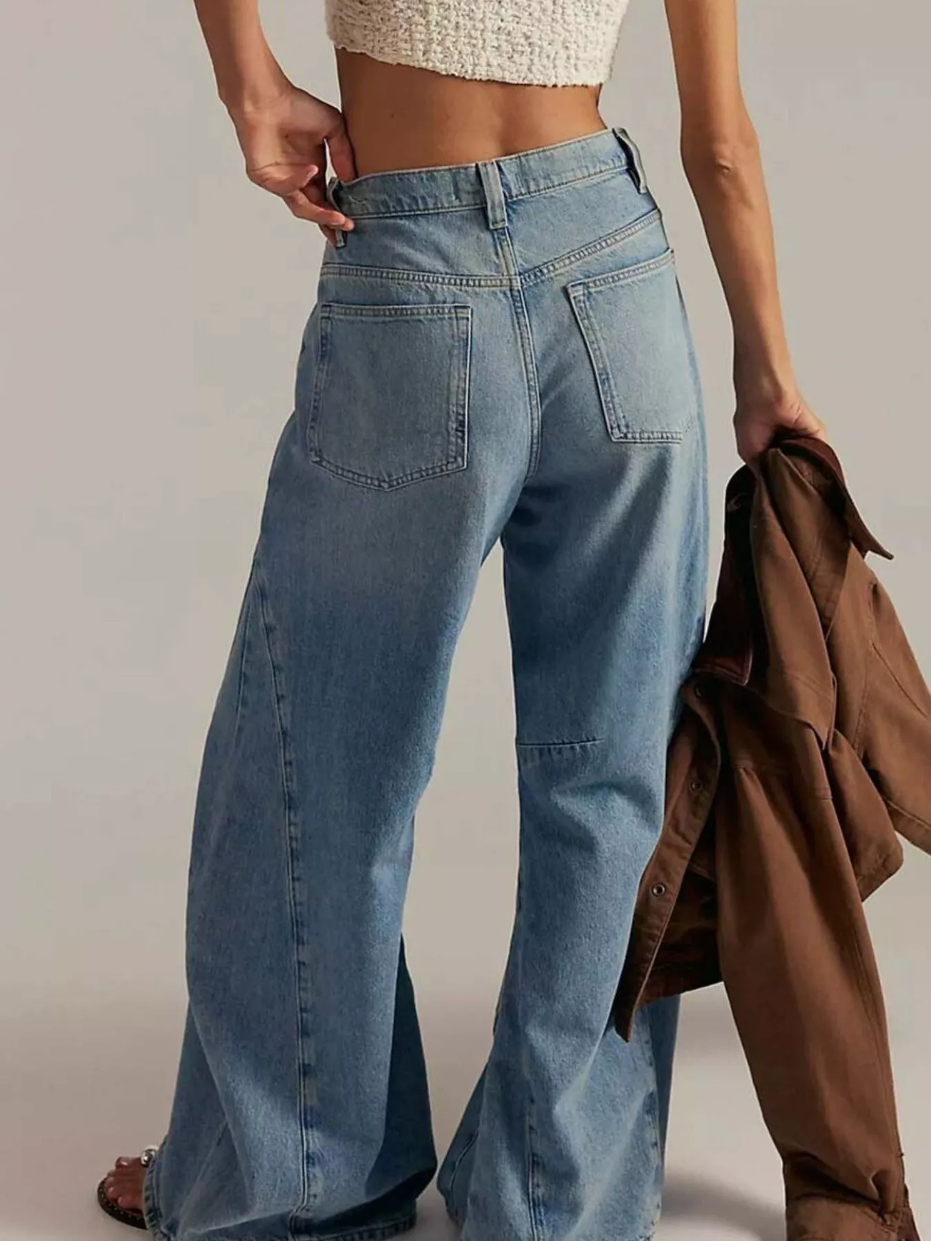 Washed Wide Leg Jeans - Image 3