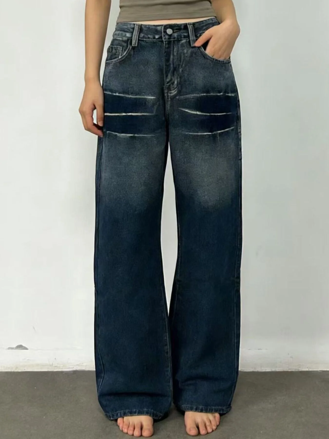 Washed Wide Leg Jeans - Image 6