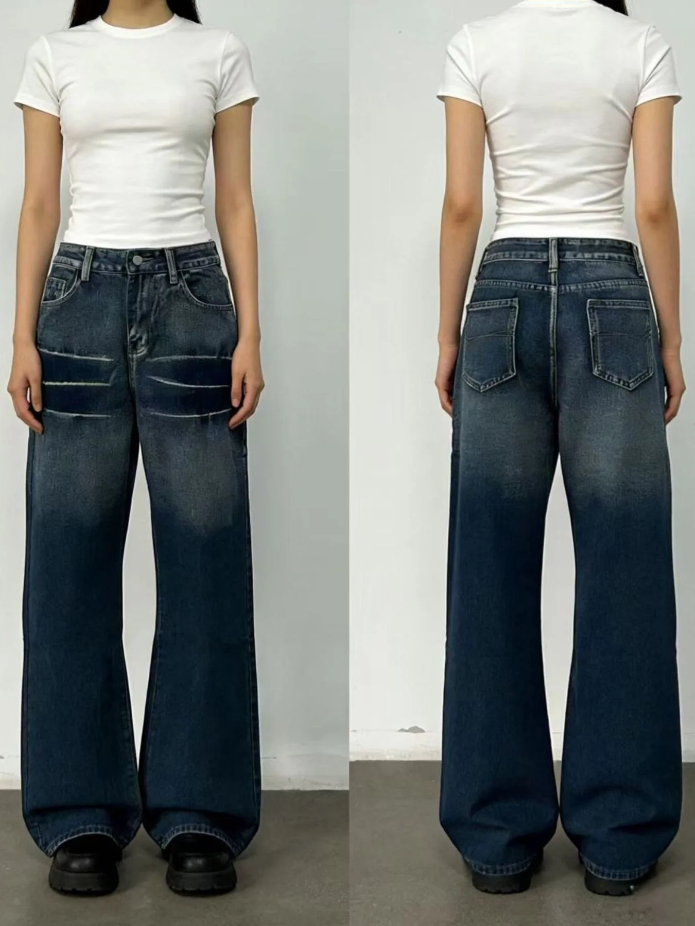 Washed Wide Leg Jeans - Image 8