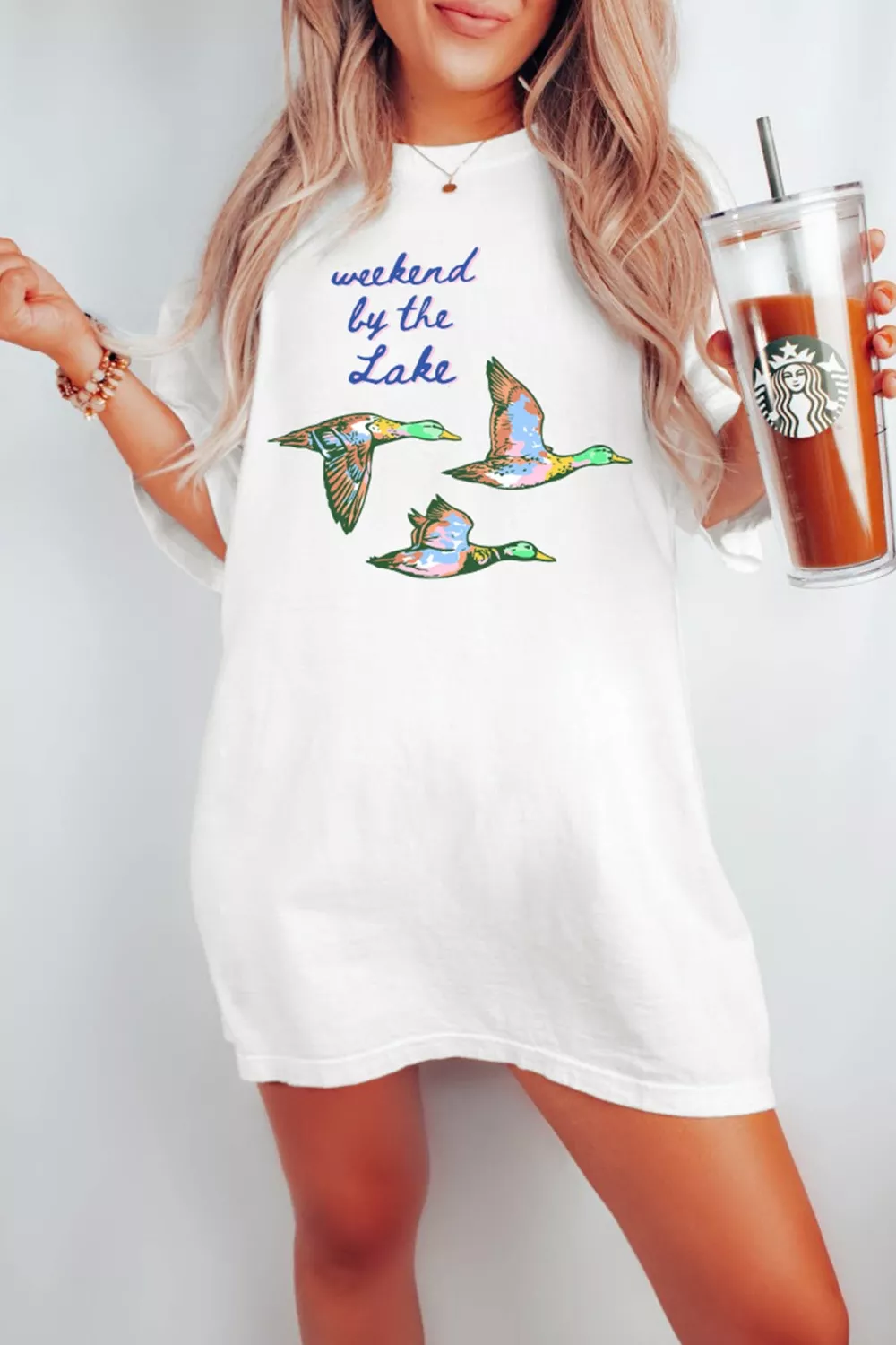 Weekend by the Lake Graphic Oversized T-Shirt - Image 3