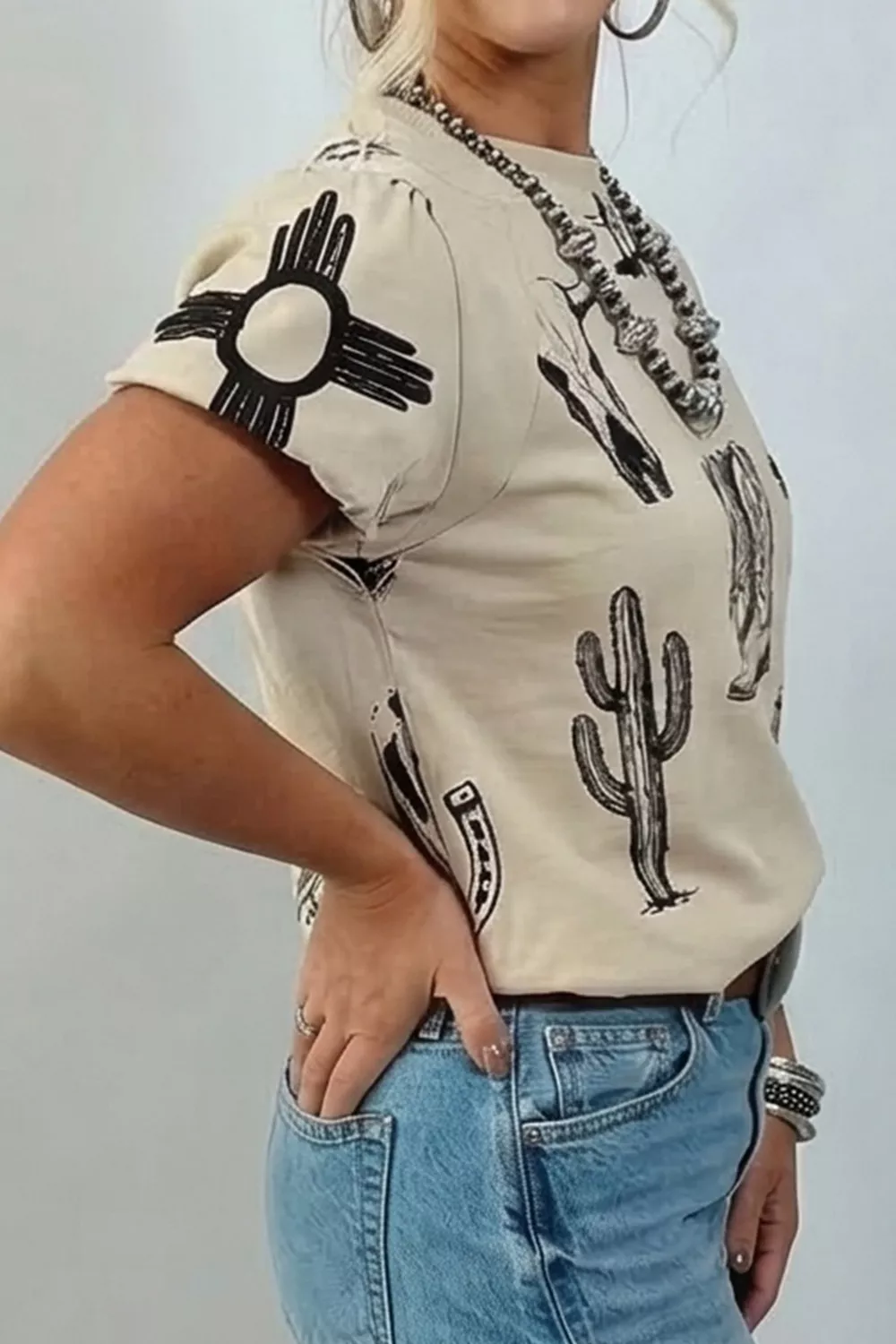 Western Print Short Sleeve T Shirt - Image 5