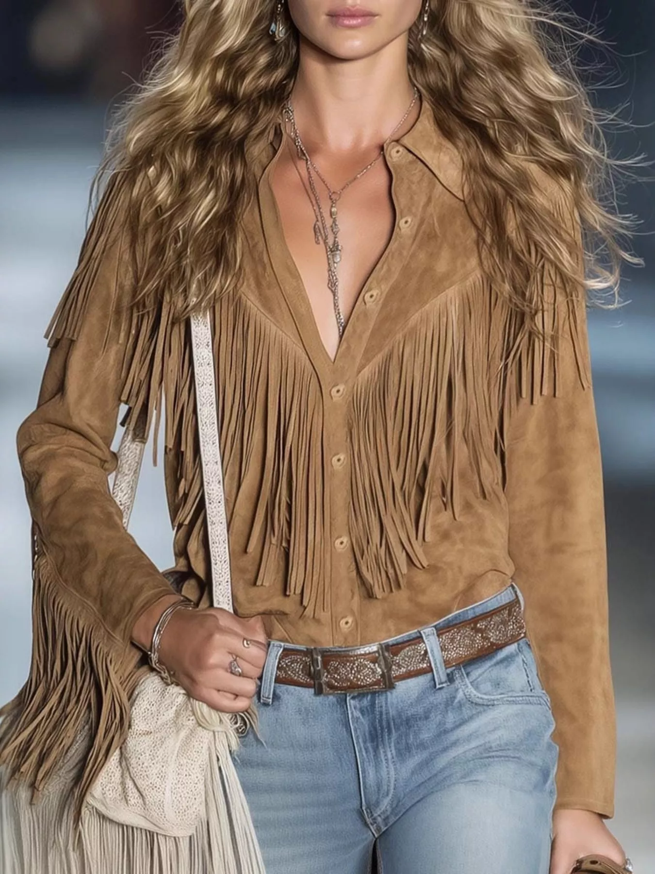 Western Style Fringe Jacket - Image 6
