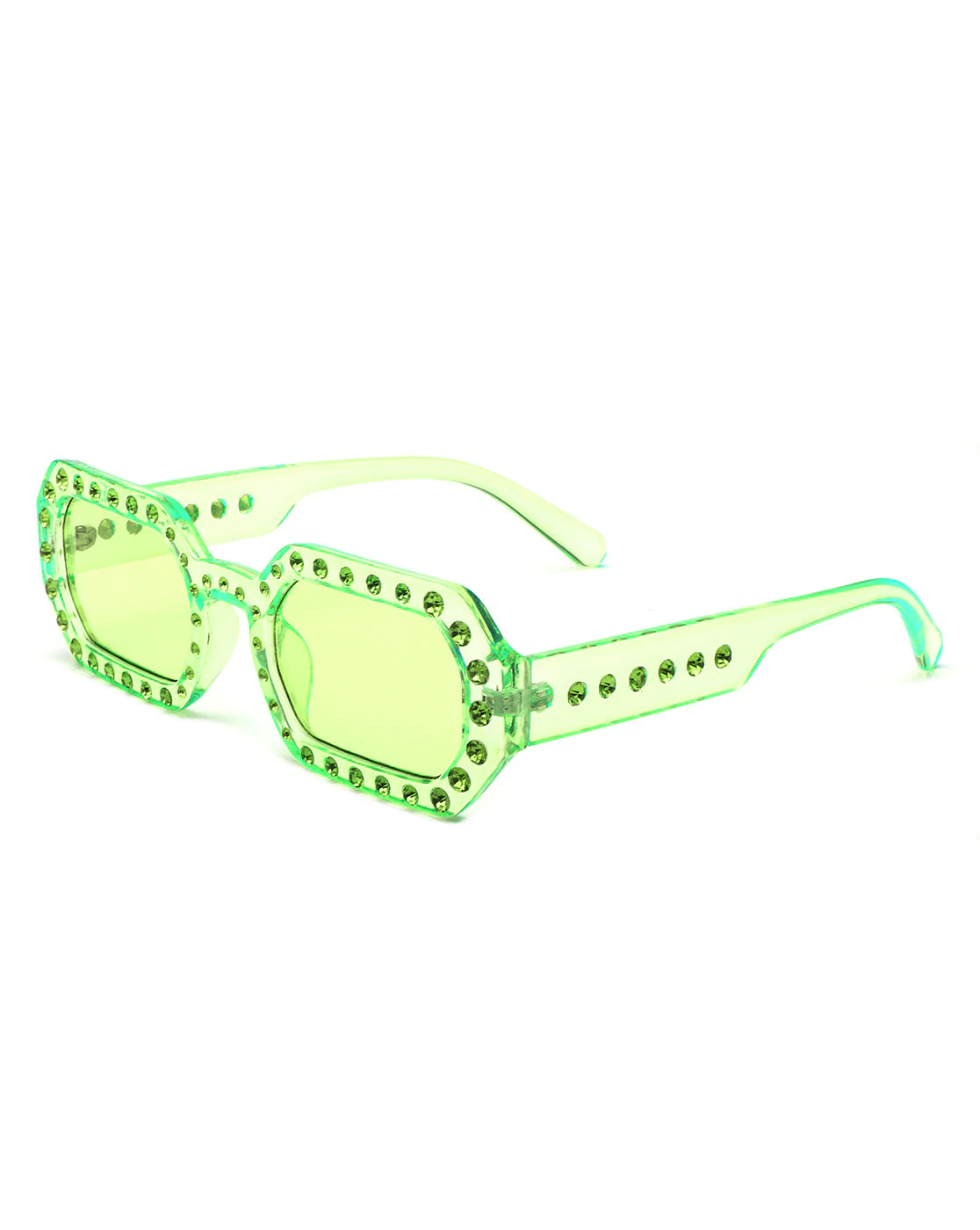 Whisp - Square Retro Rhinestone Tinted Geometric Fashion Sunglasses - Image 10