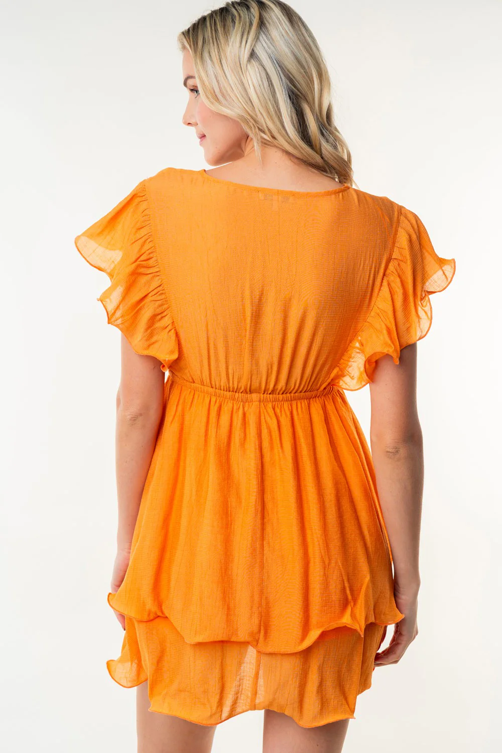 White Birch Full Size Short Sleeve Woven Layered Dress - Image 2