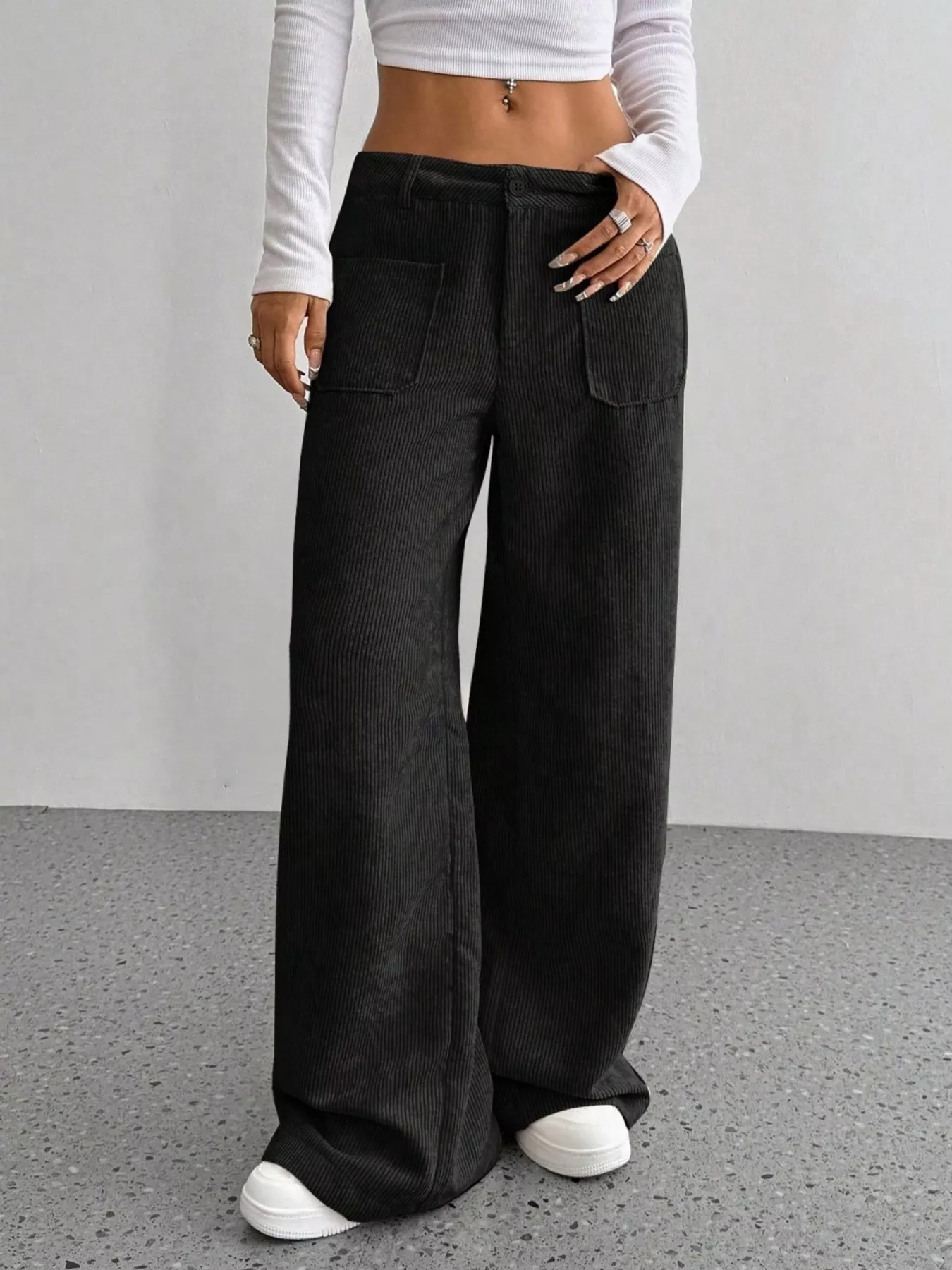 Wide Leg Corduroy Pants - Image 10