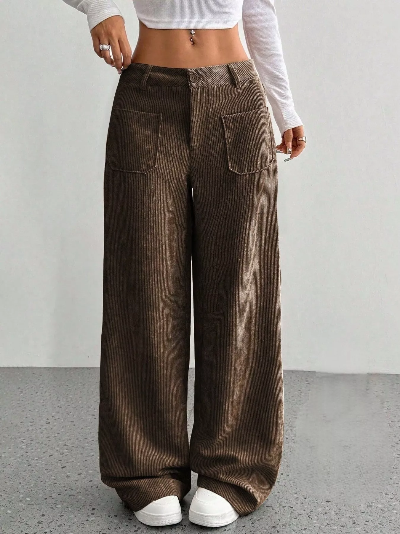 Wide Leg Corduroy Pants - Image 14