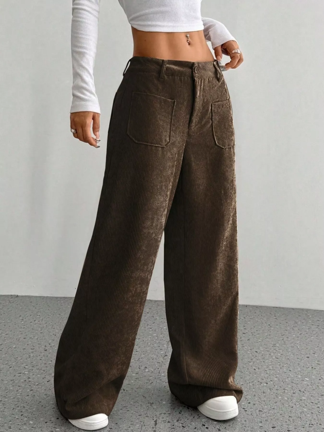 Wide Leg Corduroy Pants - Image 15