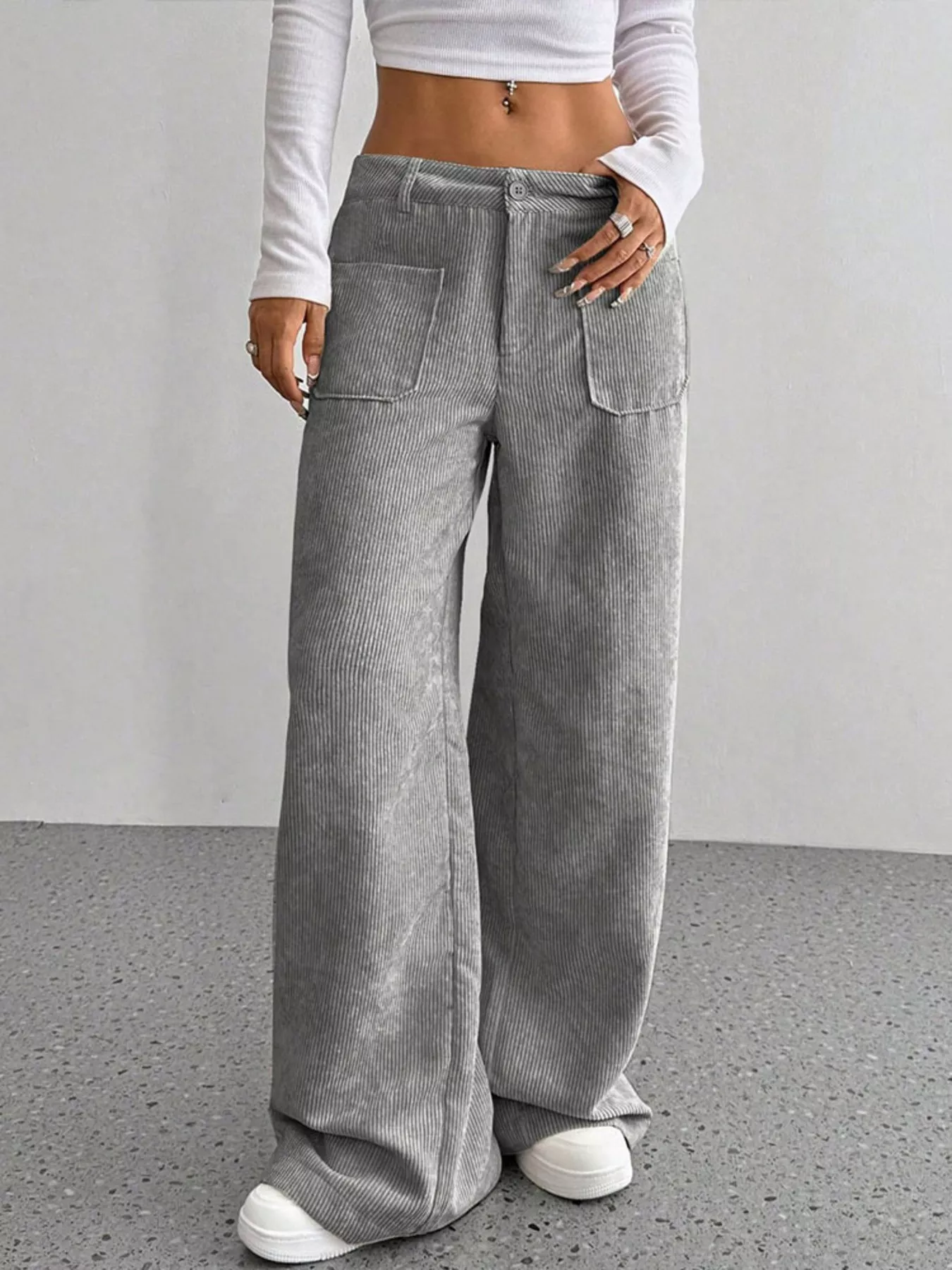 Wide Leg Corduroy Pants - Image 20