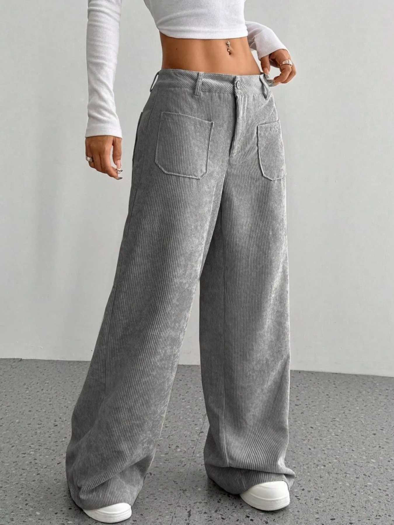 Wide Leg Corduroy Pants - Image 21