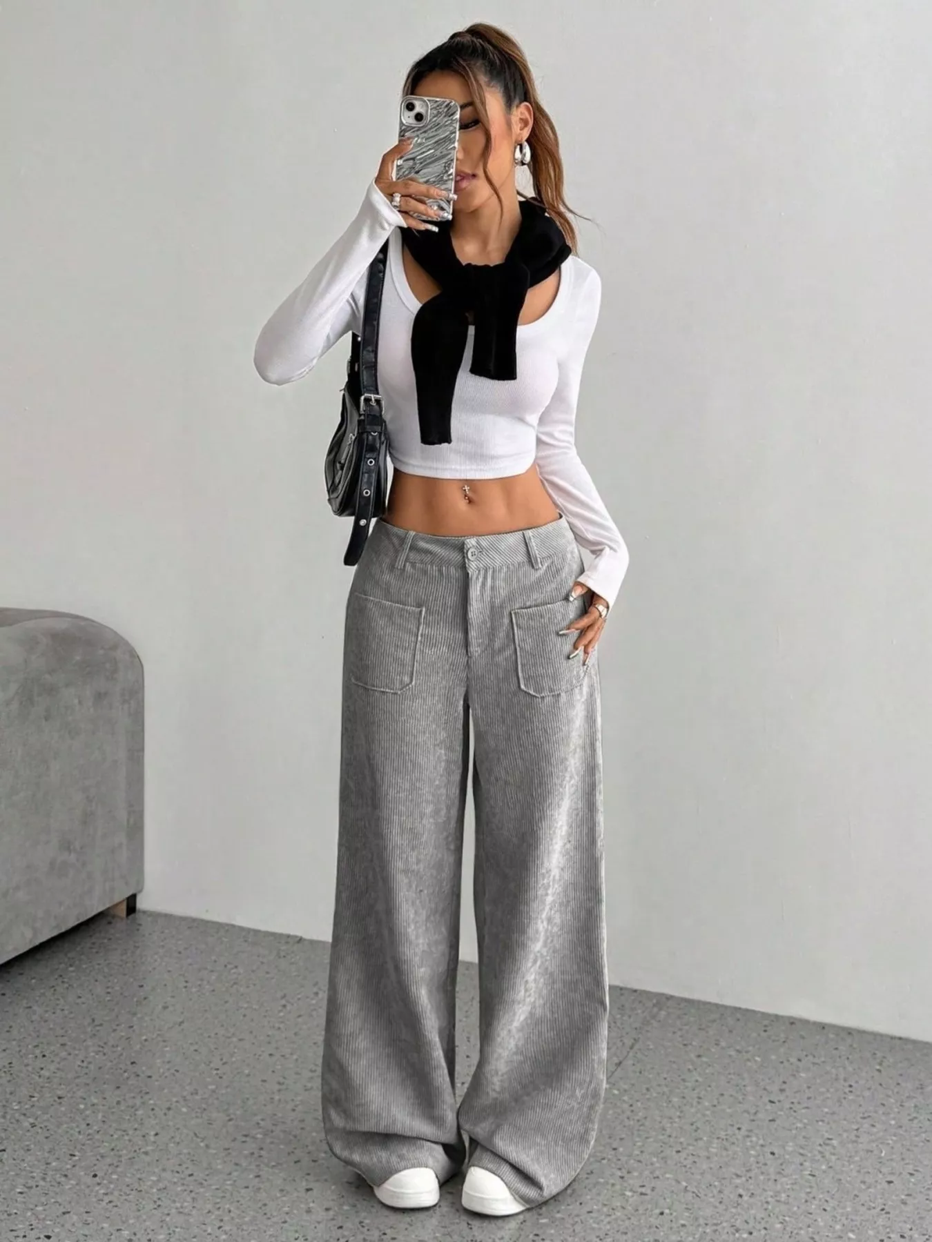 Wide Leg Corduroy Pants - Image 23
