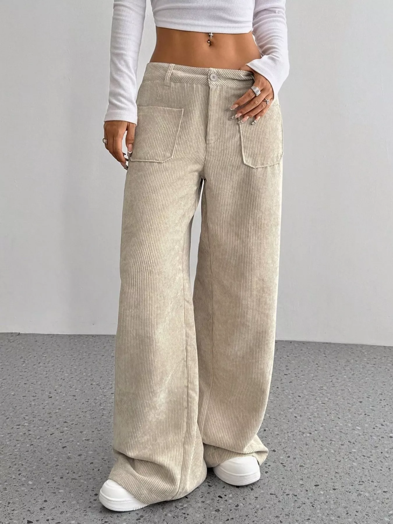 Wide Leg Corduroy Pants - Image 3