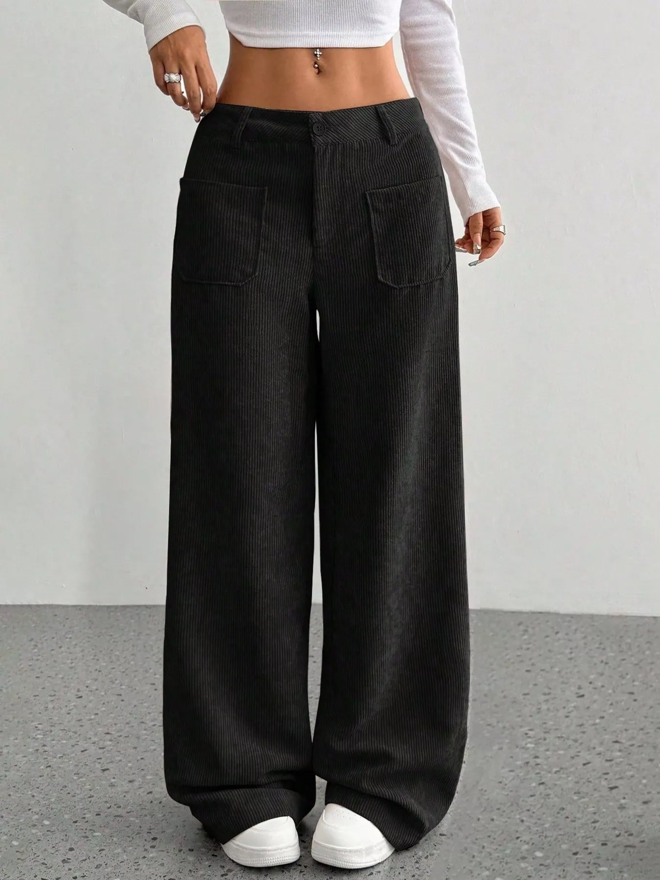 Wide Leg Corduroy Pants - Image 8