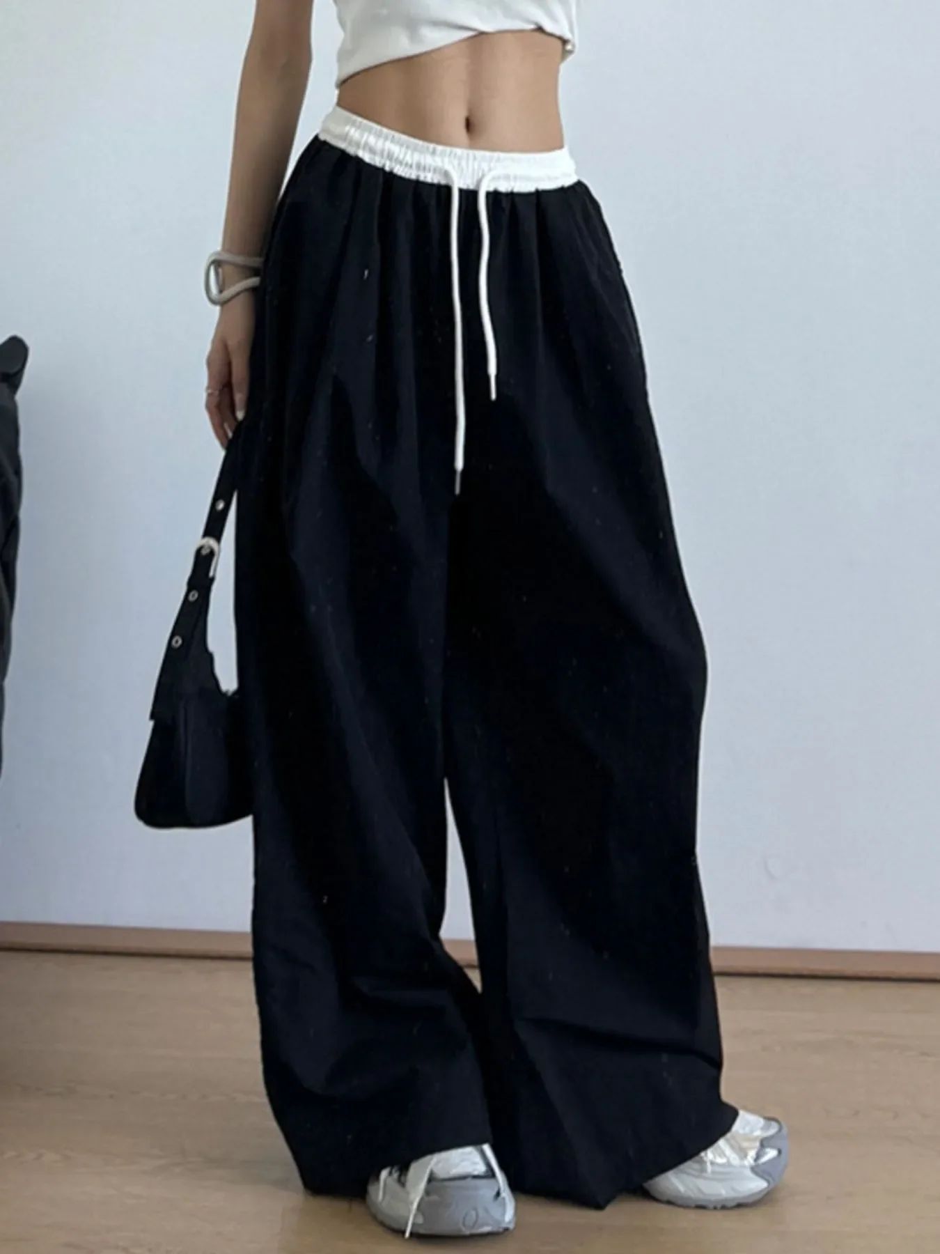 Wide Leg Drawstring Casual Pants - Image 4