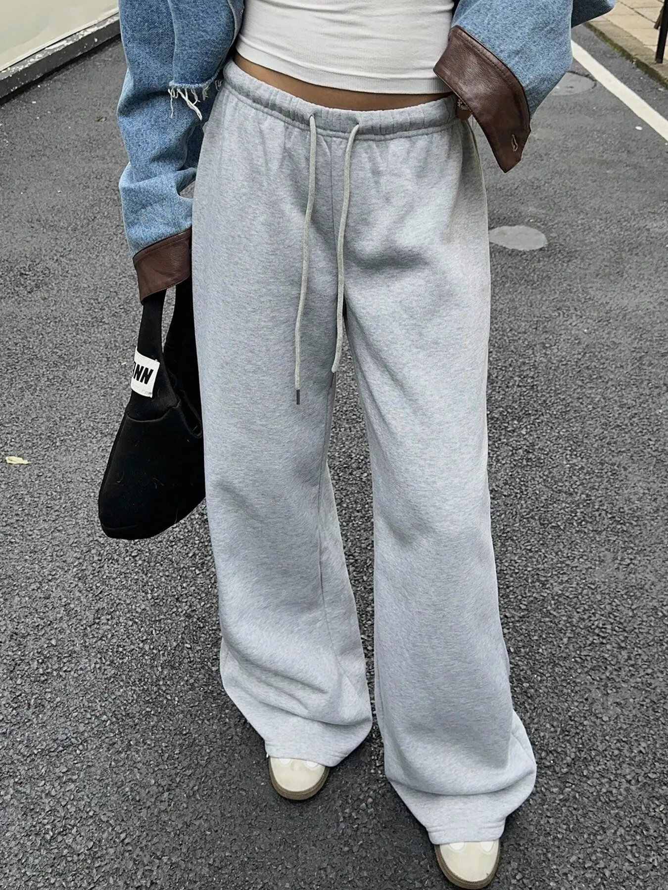 Wide Leg Drawstring Sweatpants - Image 2