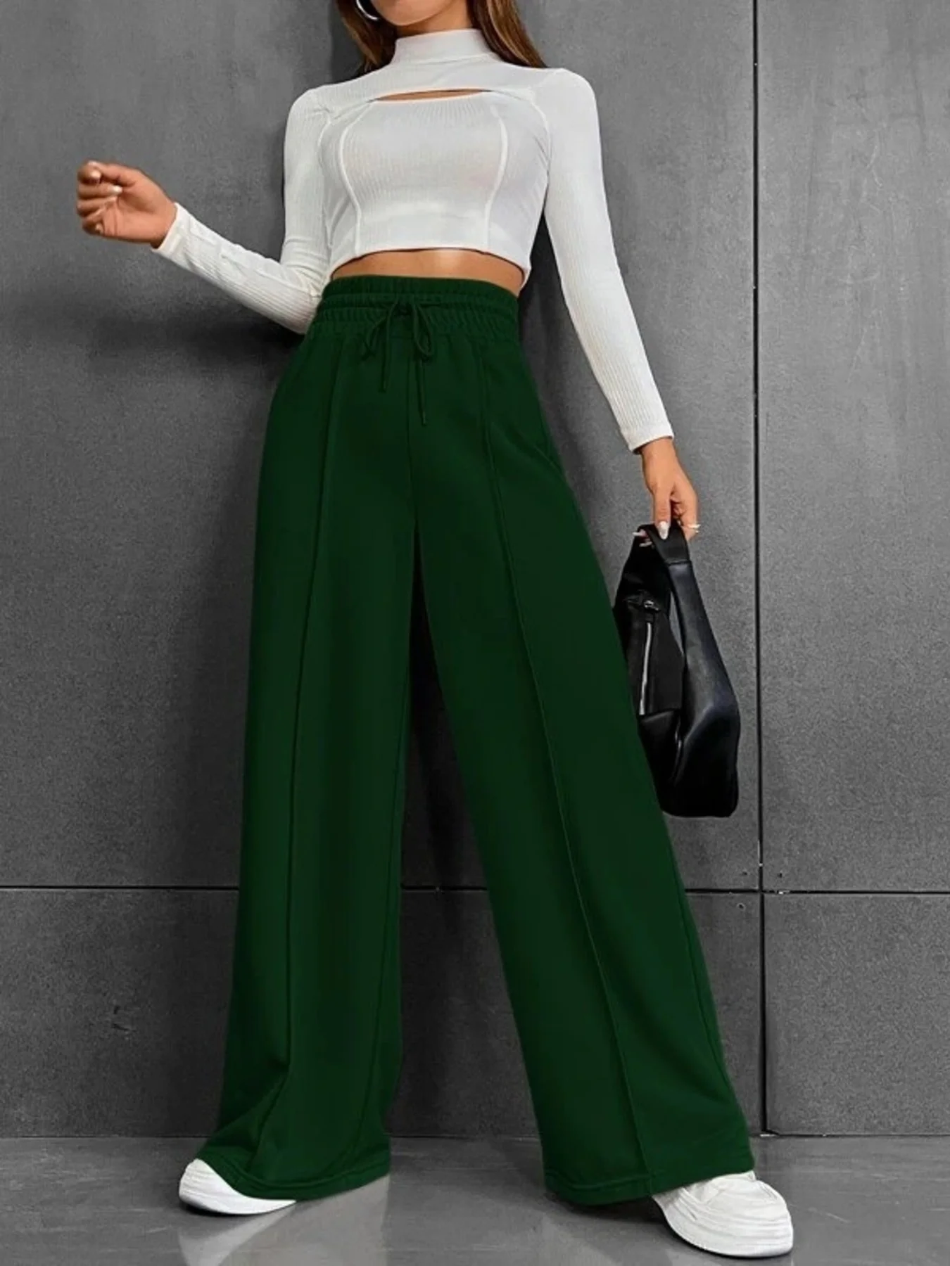 Wide Leg Drawstring Waist Pants - Image 6