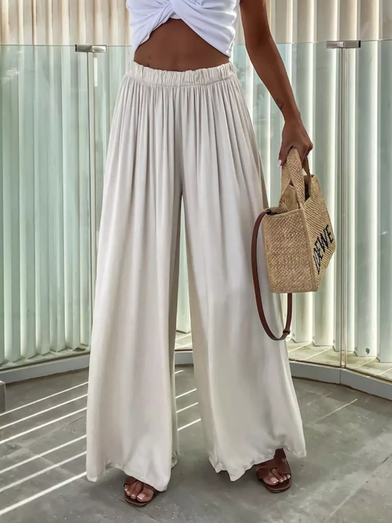 Wide-Leg Flowy Pants - Image 2