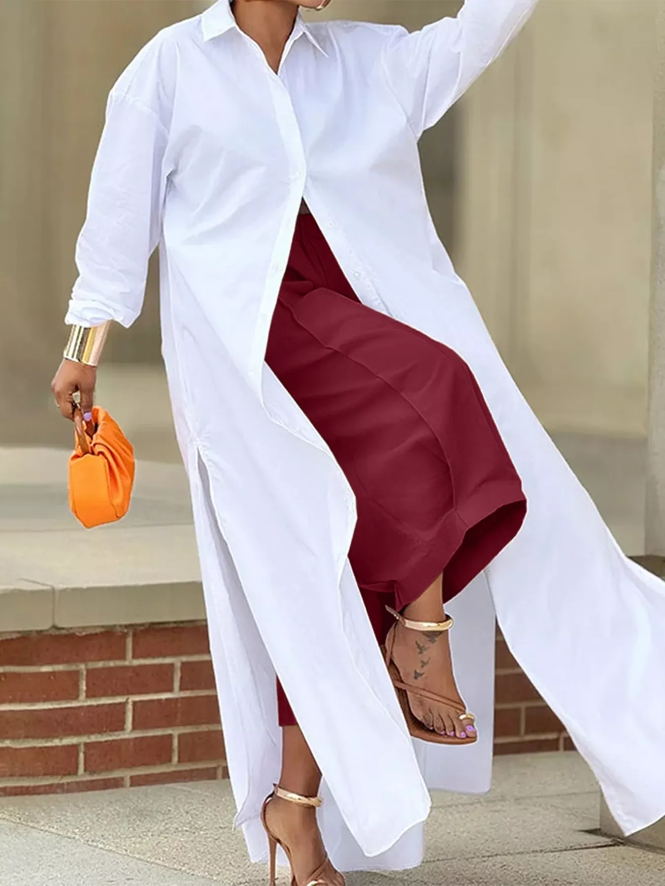 Wide Leg Pleated Detail Pants - Image 30