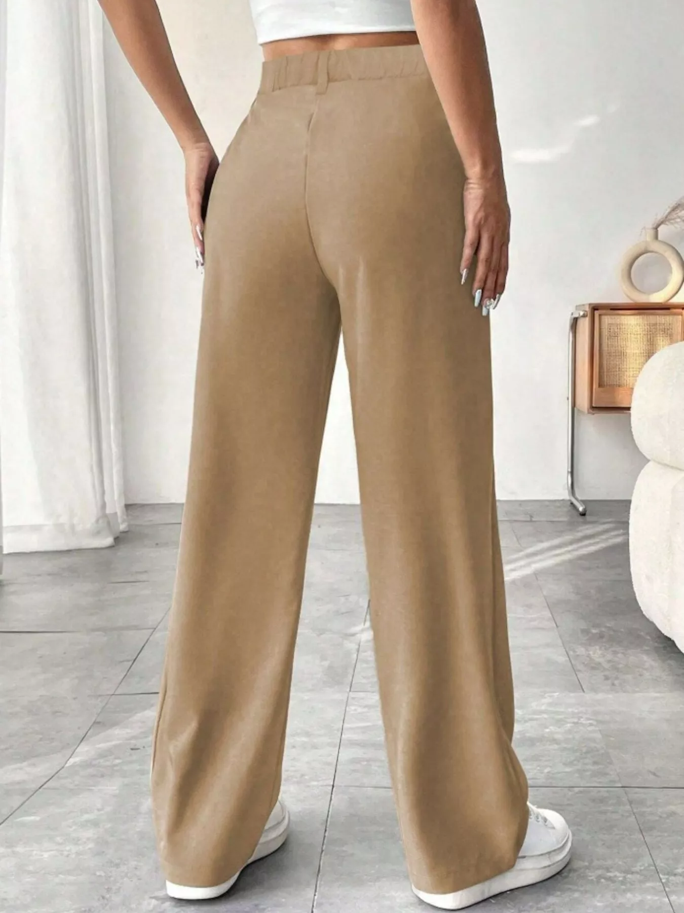 Wide Leg Pleated Pants - Image 16