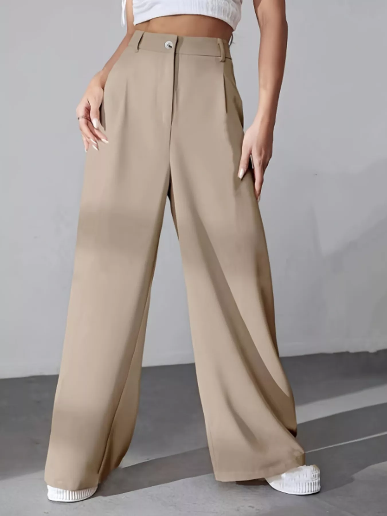 Wide Leg Pleated Pants - Image 10