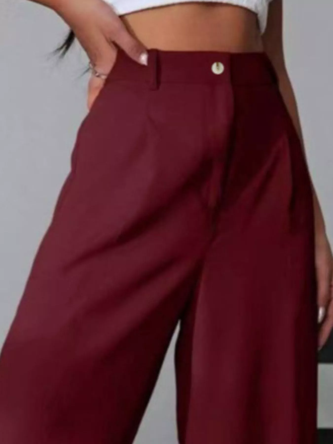 Wide Leg Pleated Pants - Image 14