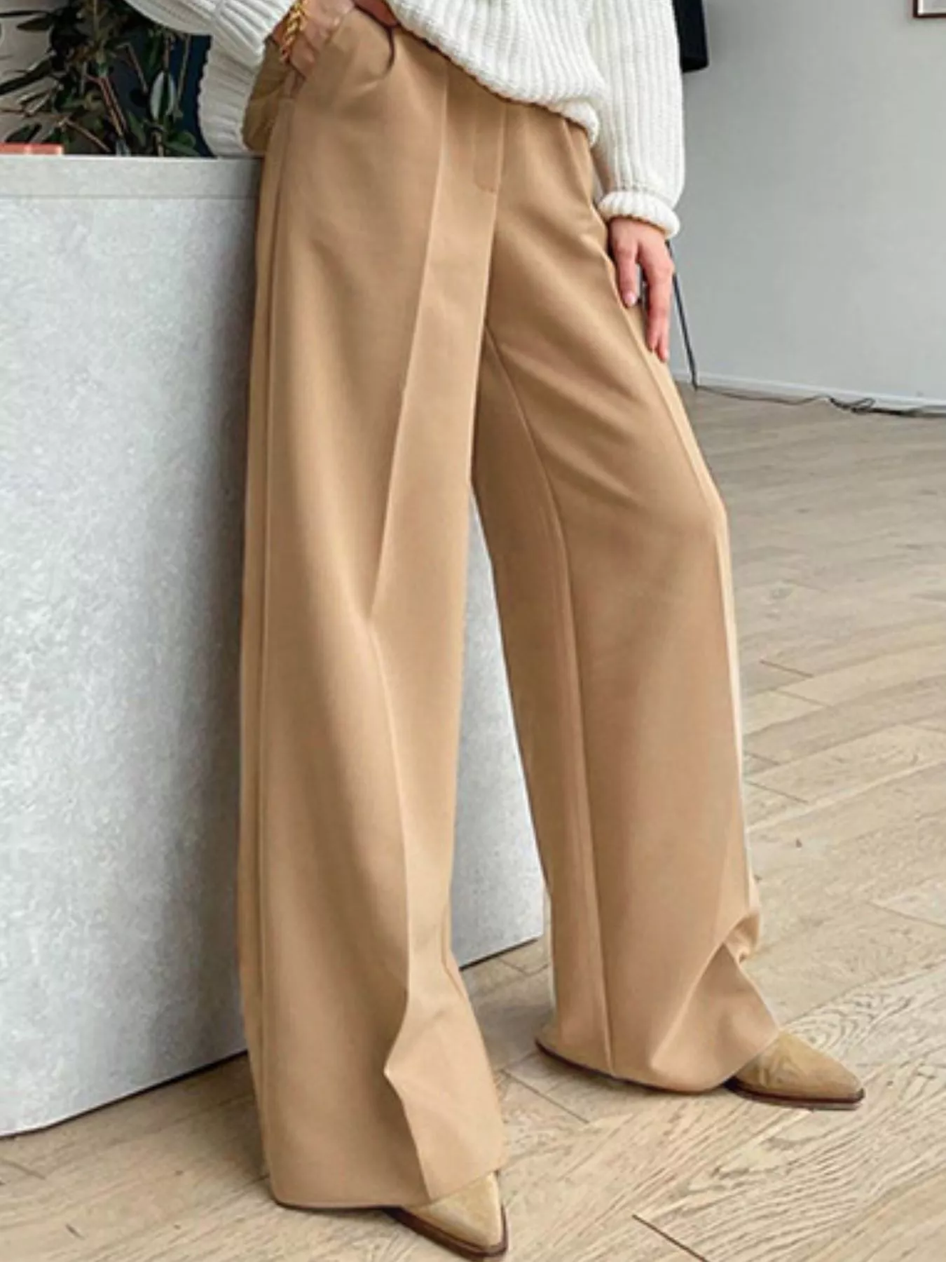 Wide Leg Pleated Pants - Image 18