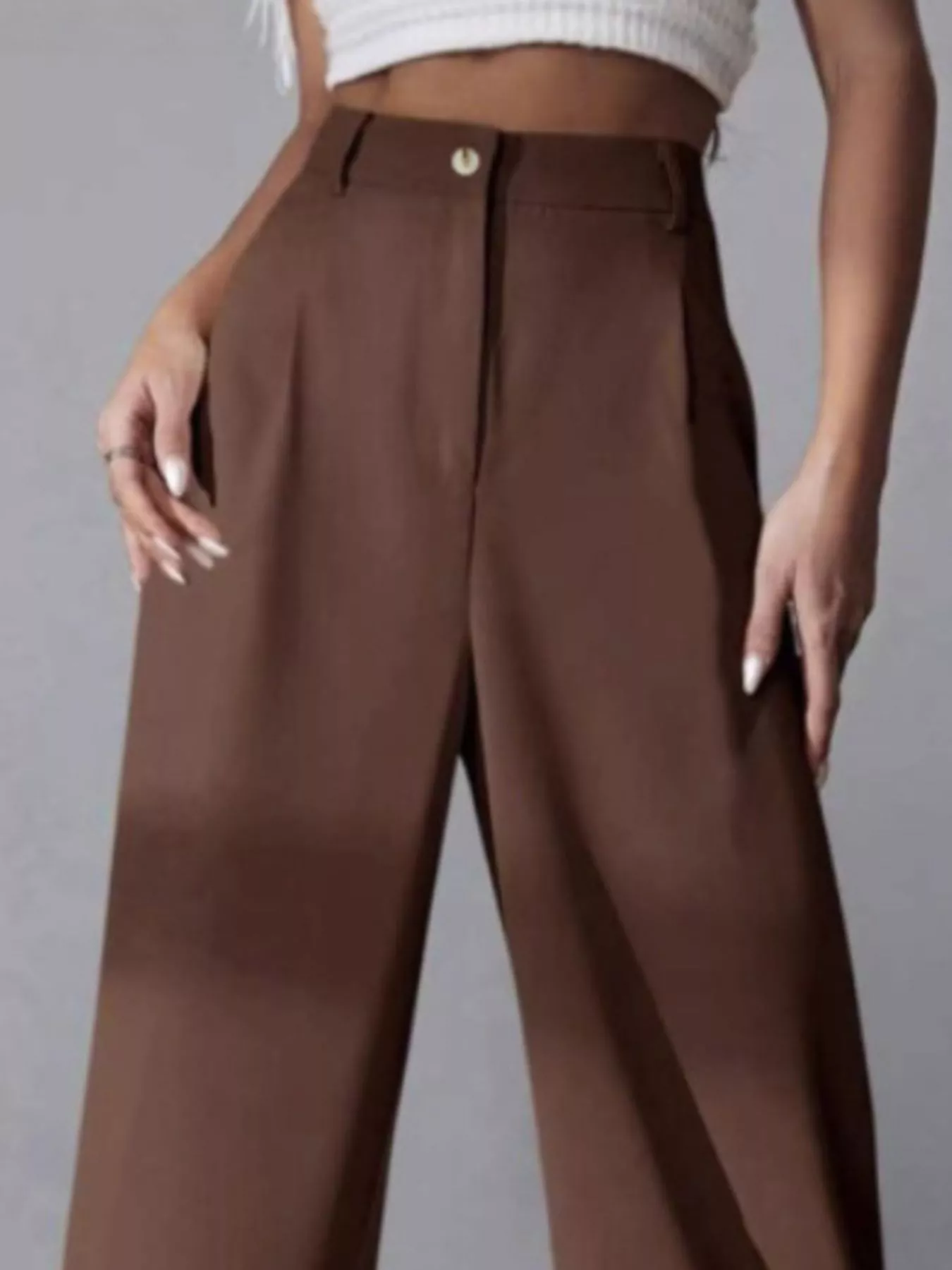 Wide Leg Pleated Pants - Image 9