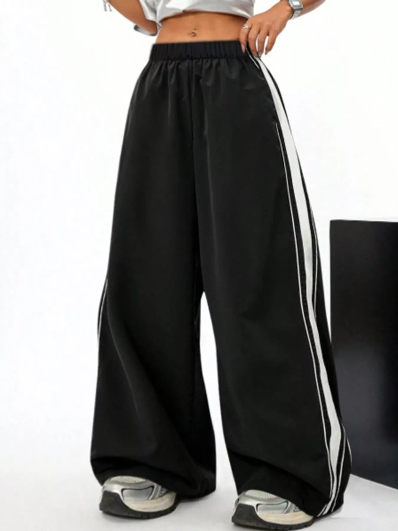 Wide Leg Striped Pants - Image 2
