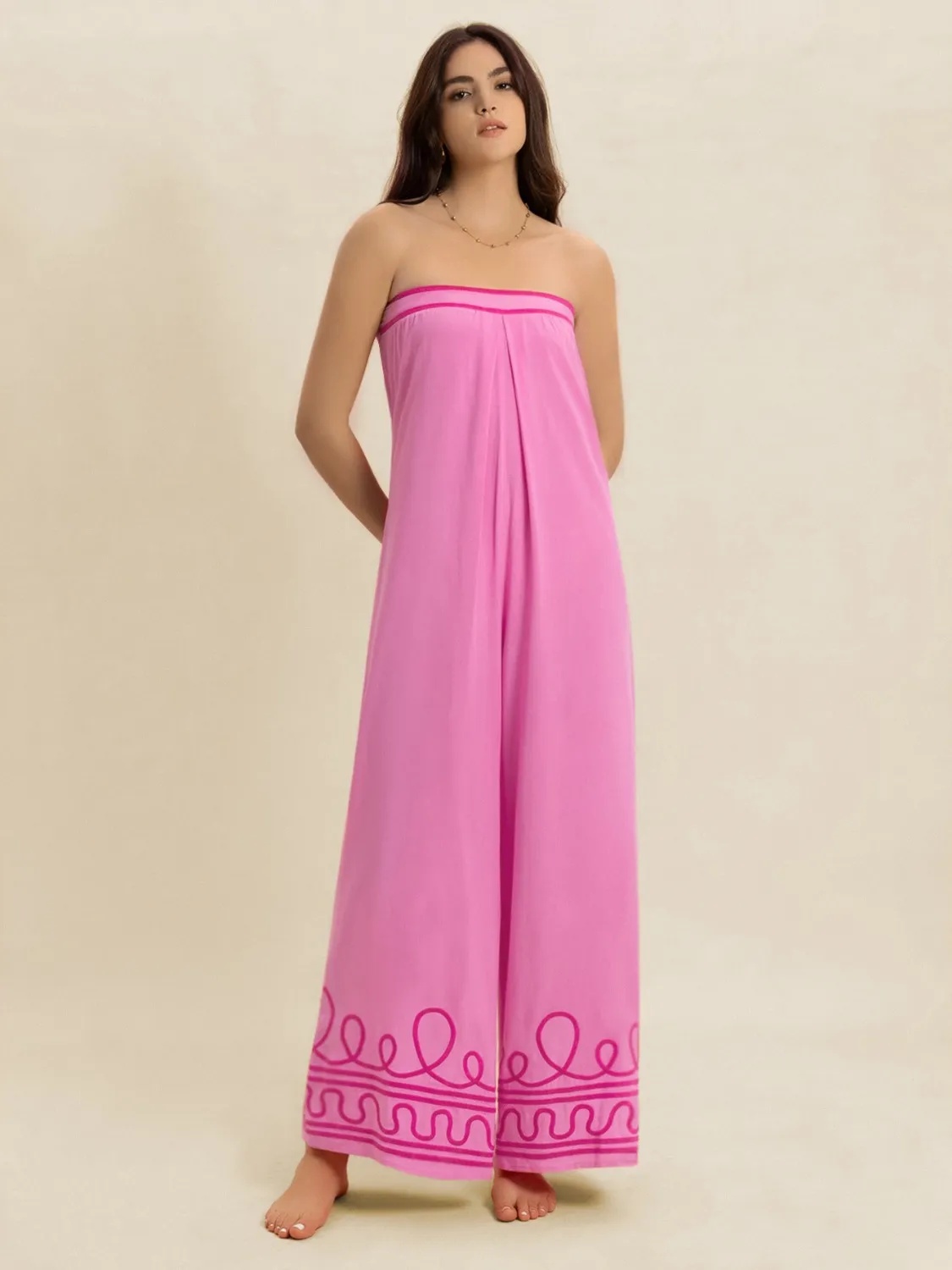 Wide Leg Tube Jumpsuit - Image 3