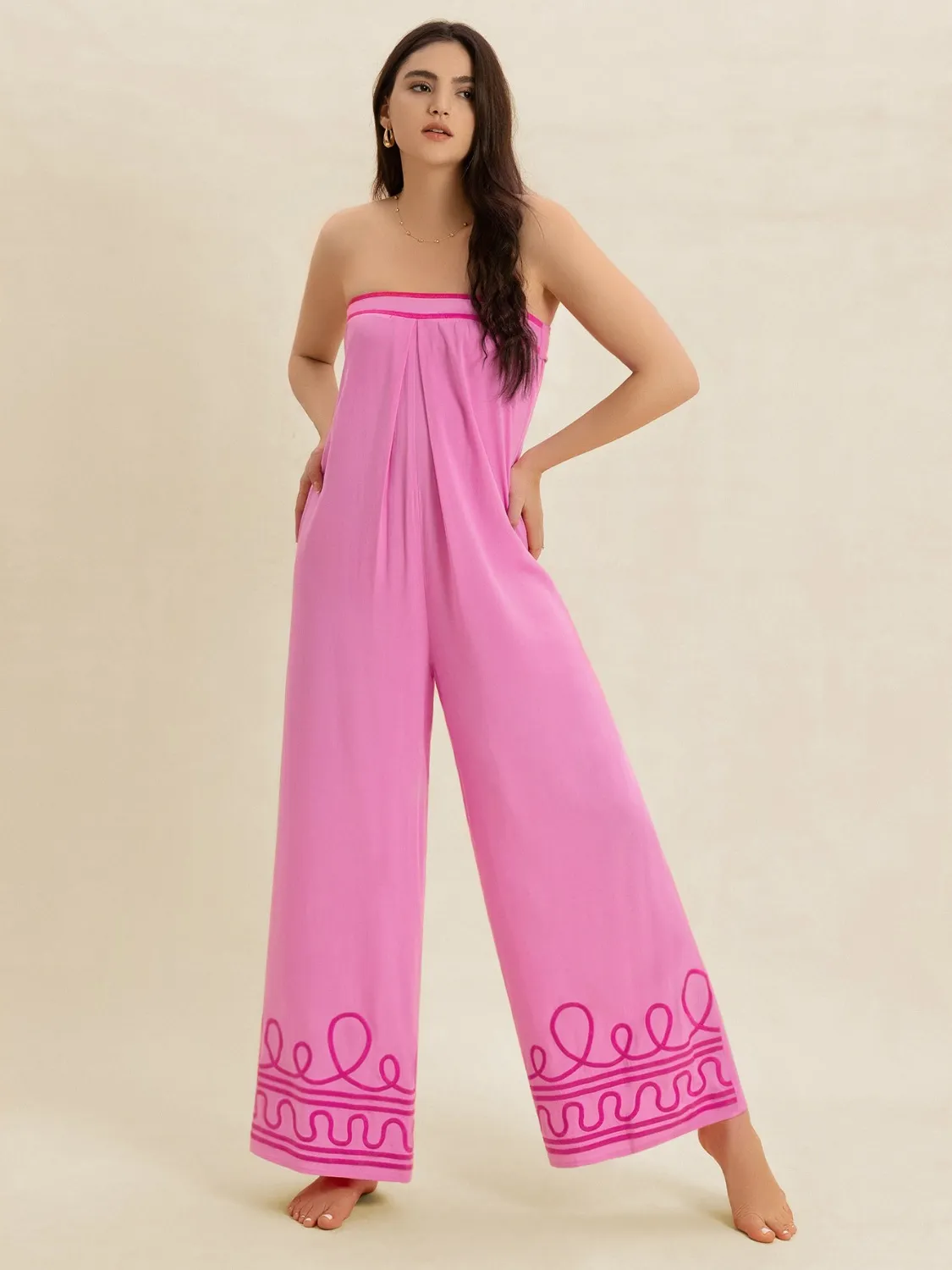 Wide Leg Tube Jumpsuit - Image 4