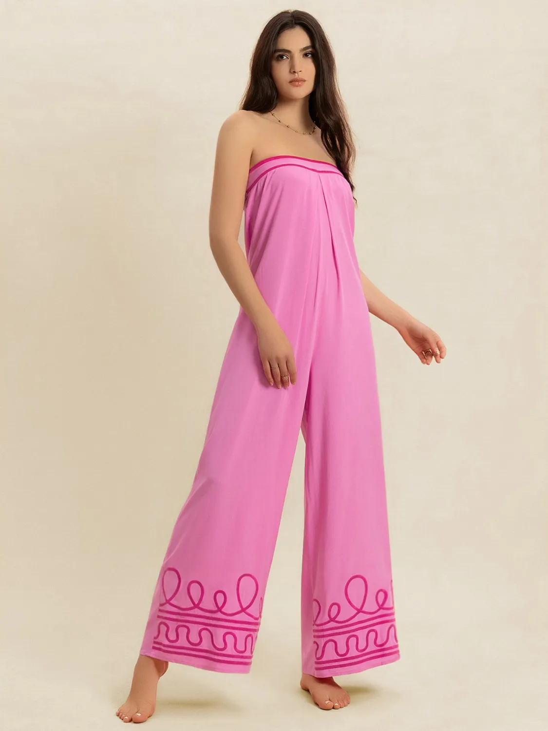 Wide Leg Tube Jumpsuit - Image 5