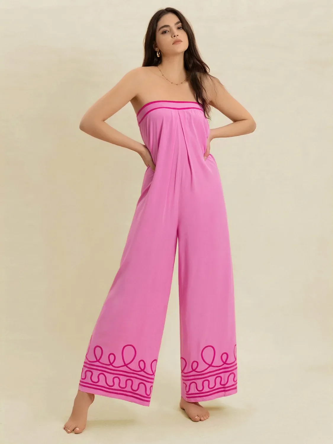 Wide Leg Tube Jumpsuit - Image 8