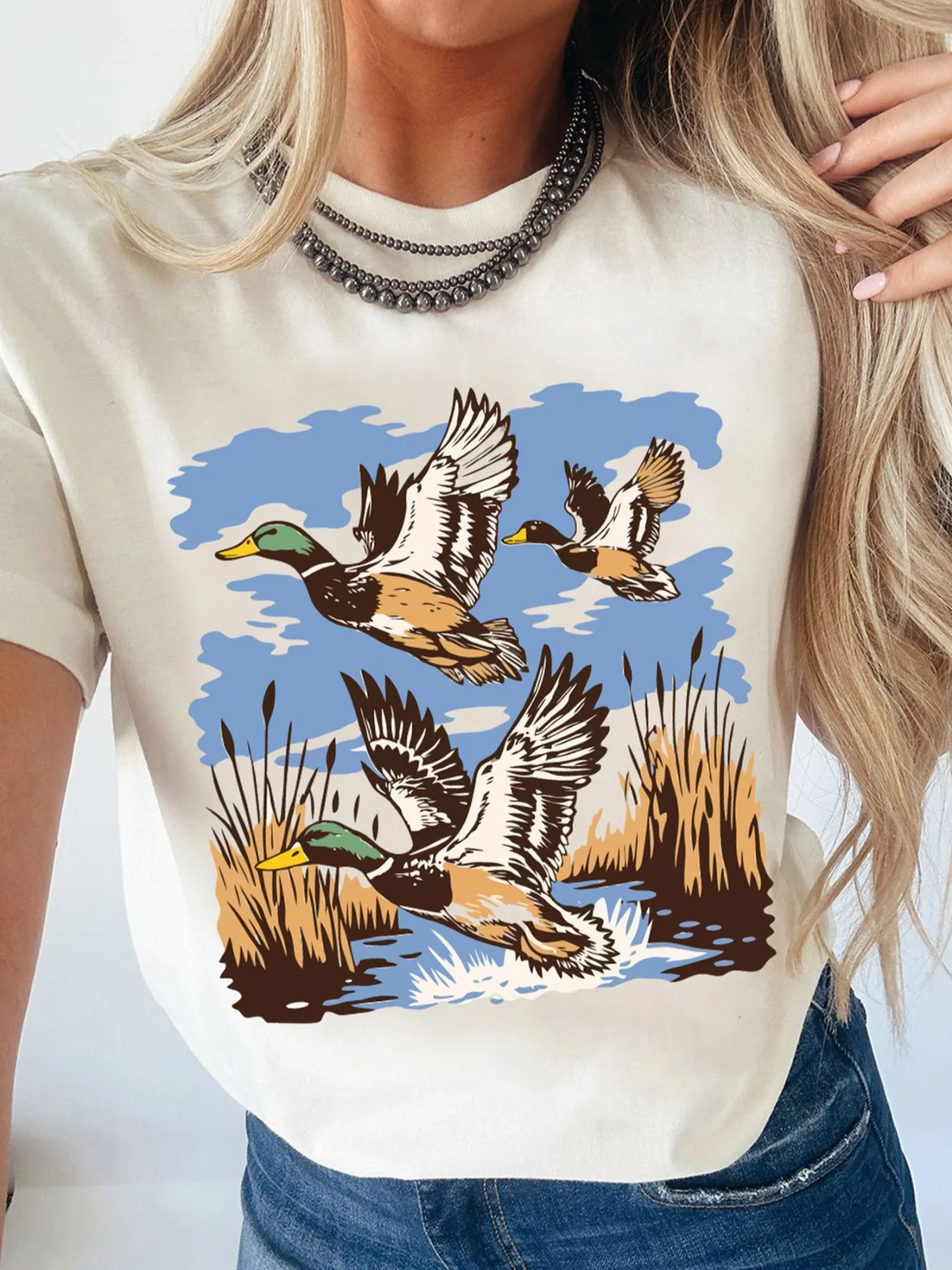 Wild Duck Graphic Round Neck Tee - Image 6