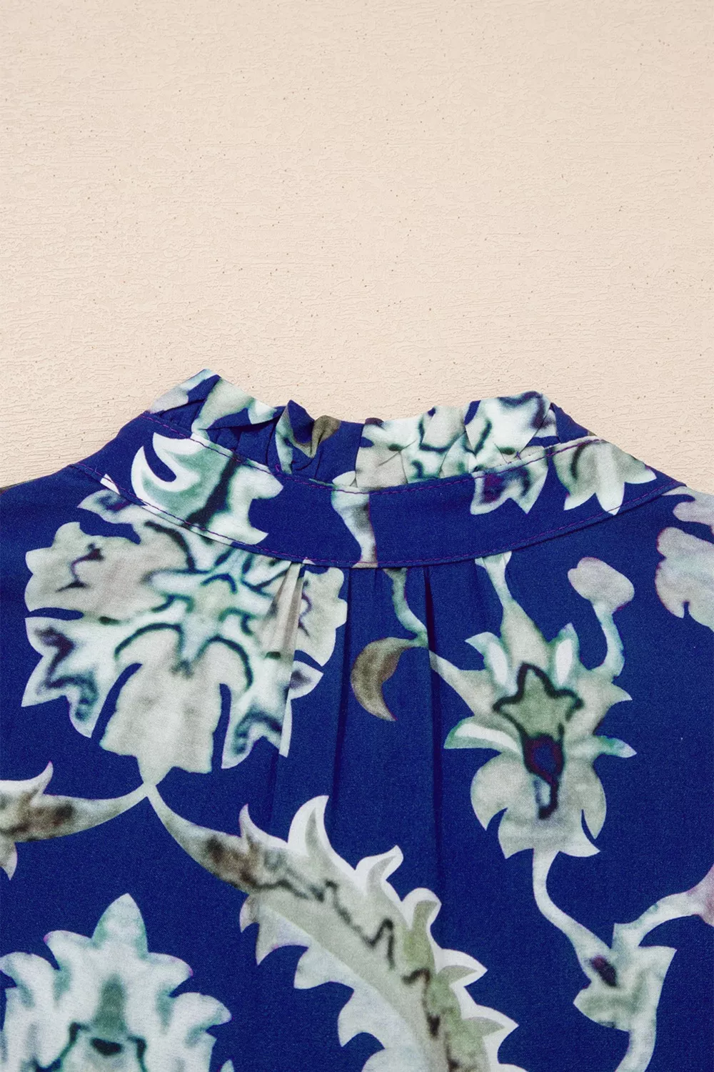 Wild Floral Print Frilled Collar Half Sleeve Dress - Image 10