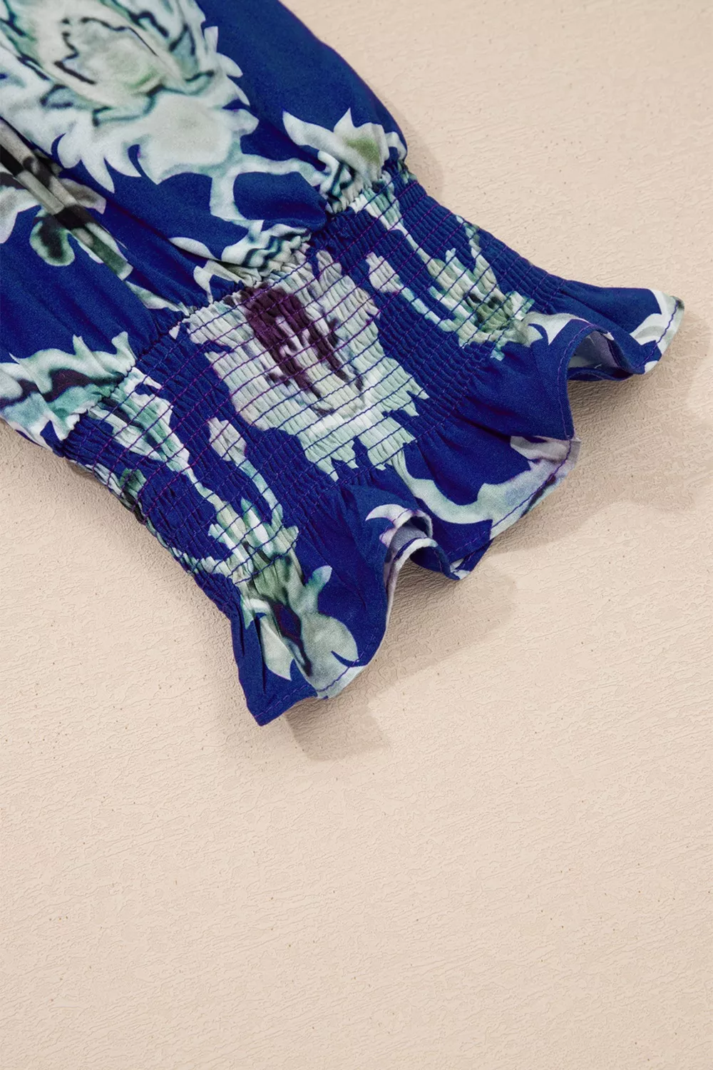 Wild Floral Print Frilled Collar Half Sleeve Dress - Image 11