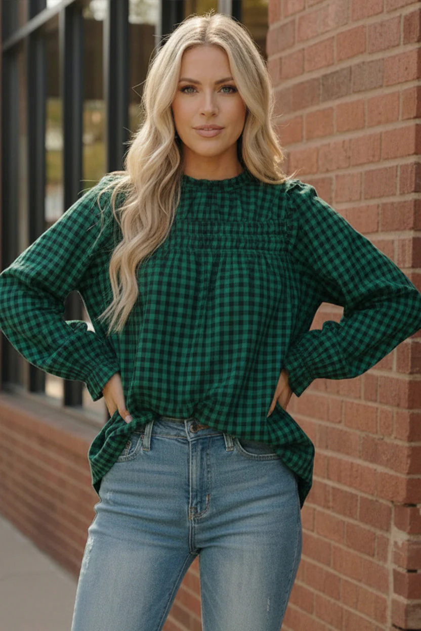 Wildwood Check Green Smock - Image 4