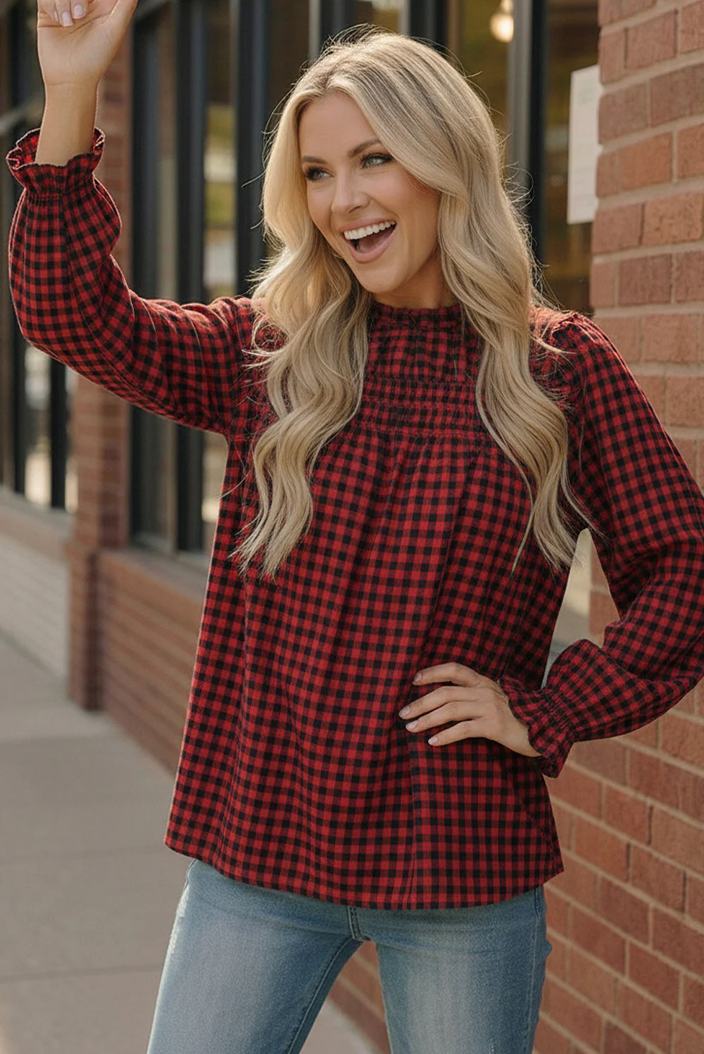Wildwood Check Red Smock - Image 5