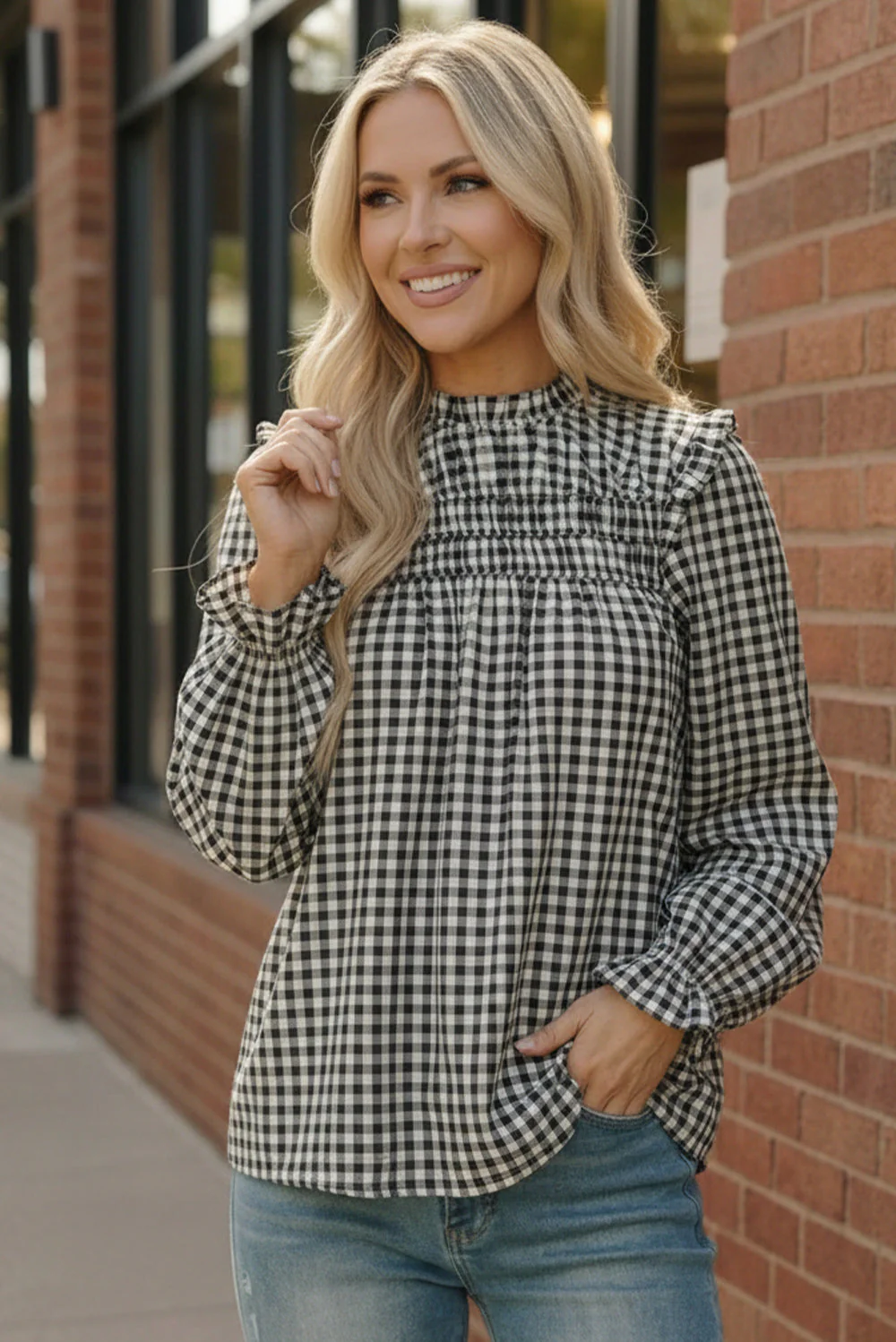 Wildwood Check White Smock - Image 7