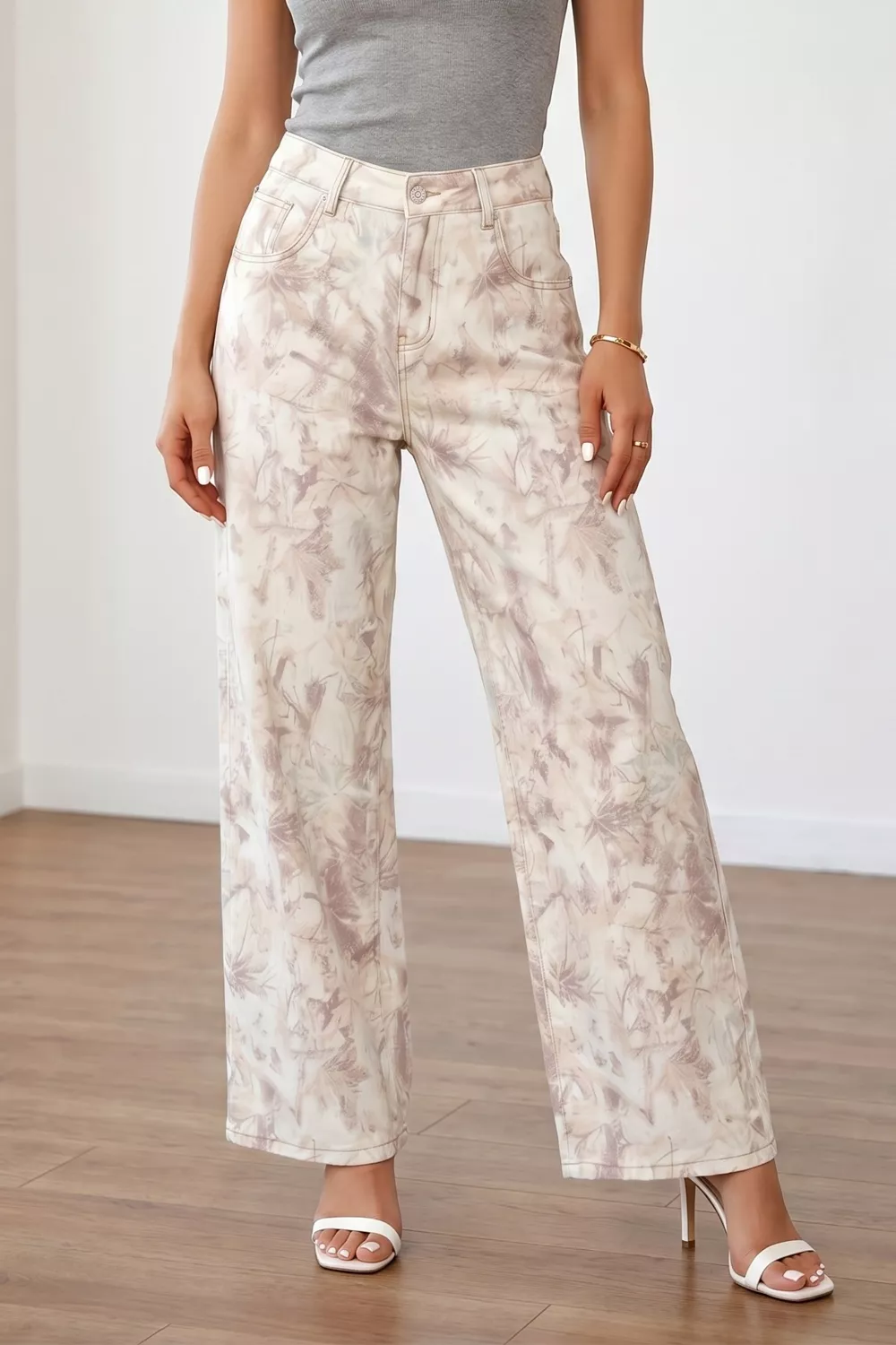 Woodland Camo Tummy Control Denim Wide Leg Jeans