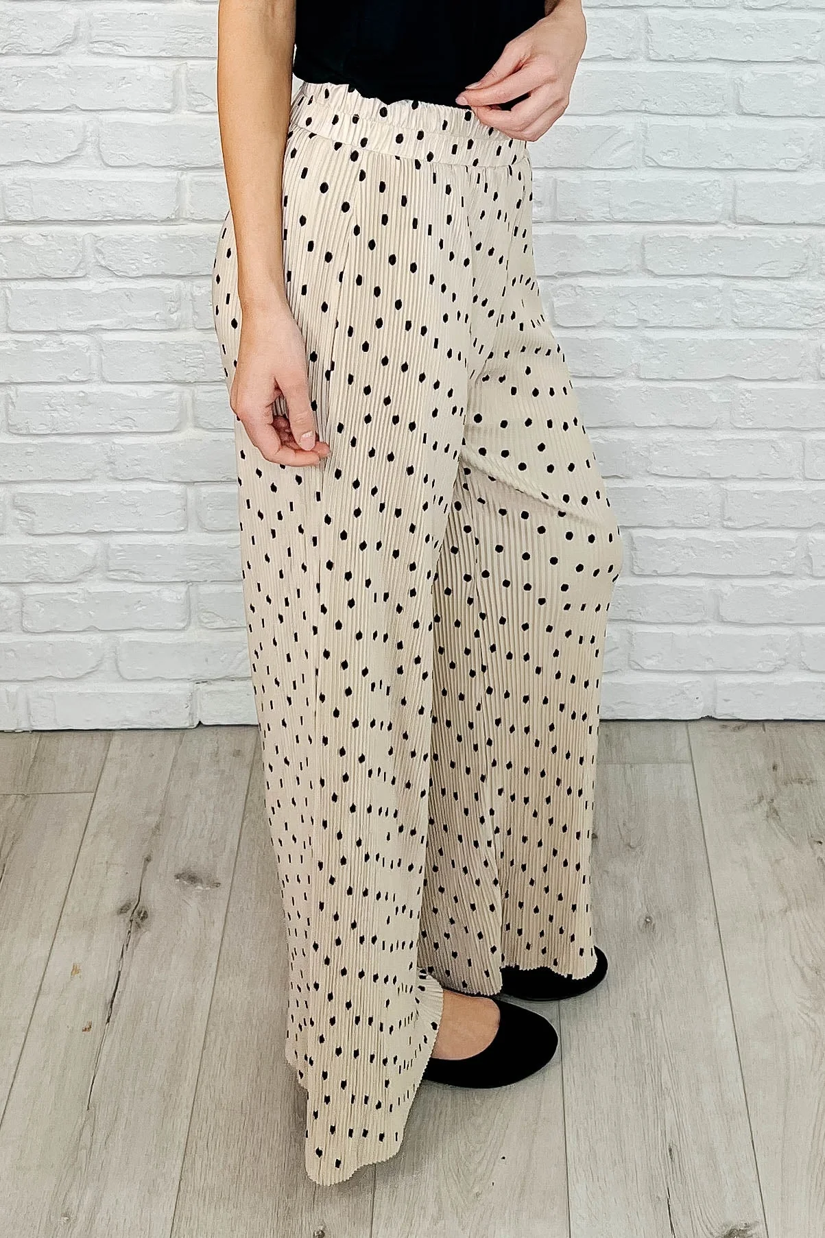 Working on Lounging Elastic Waist Bottoms in Khaki - Image 3