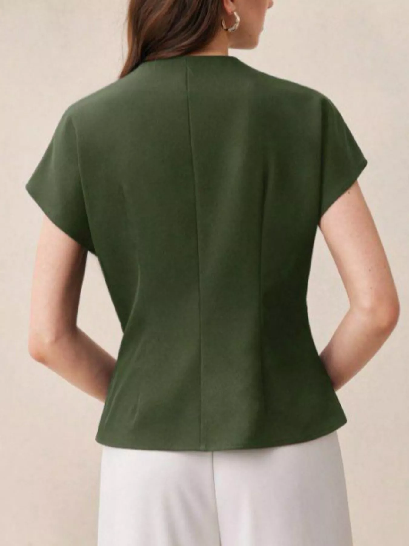Wrap-Front One Button Shirt - Image 5