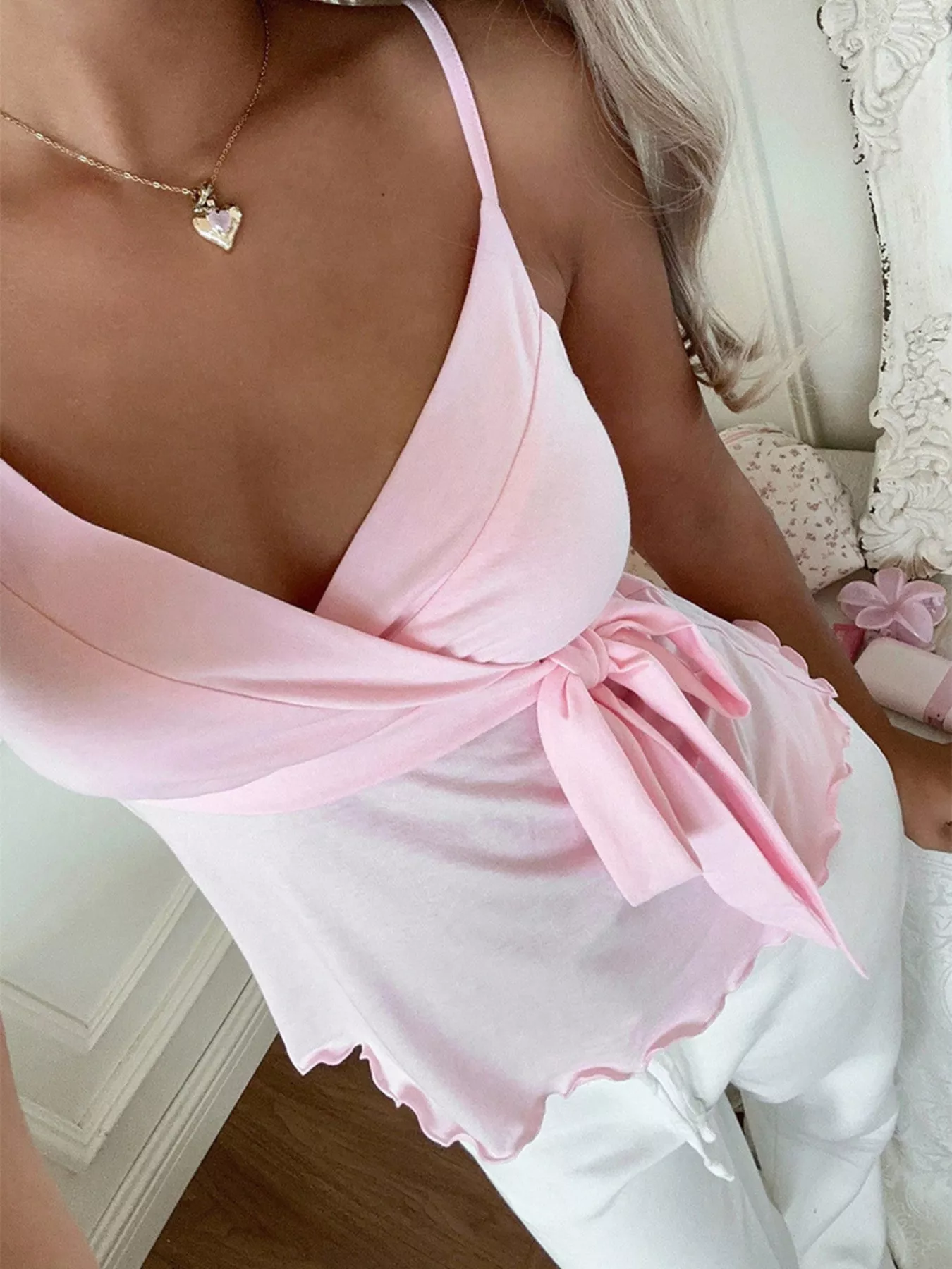 Wrap Tie Surplice Cami - Image 12