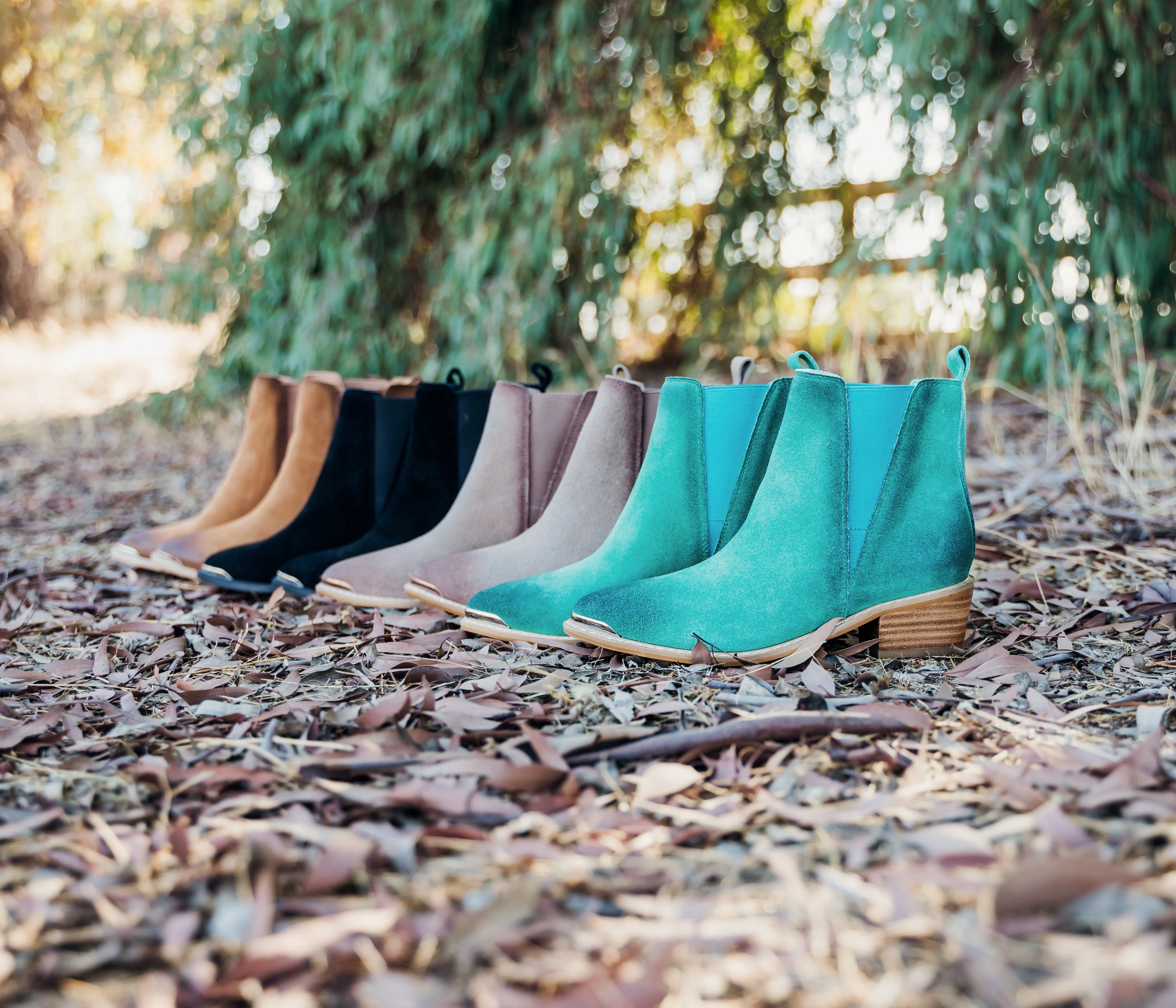 Wylie Suede Ankle Boot in Teal - Image 3