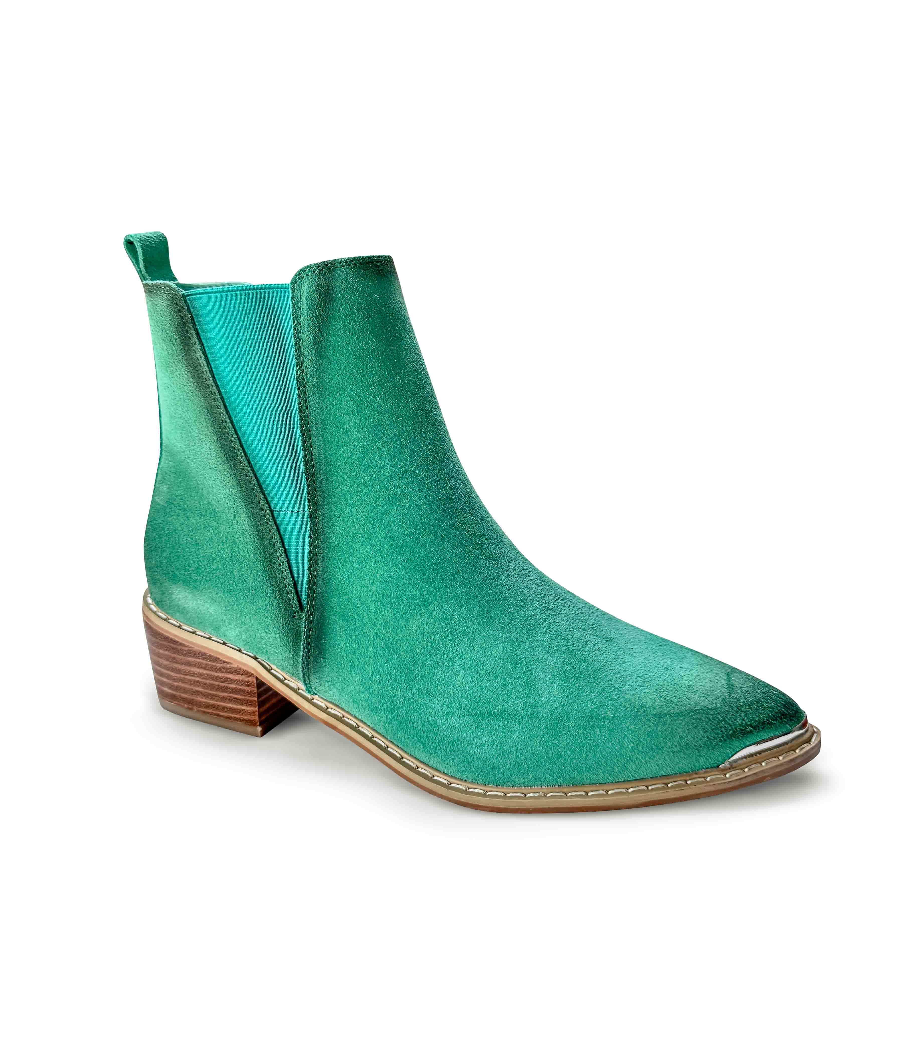 Wylie Suede Ankle Boot in Teal - Image 4