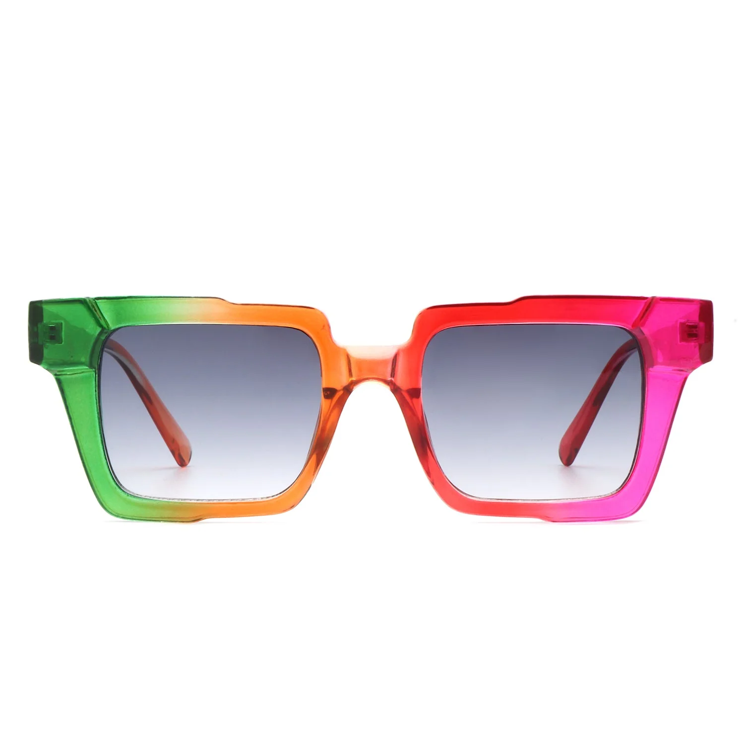 Xeno - Flat Top Geometric Fashion Square Sunglasses - Image 7