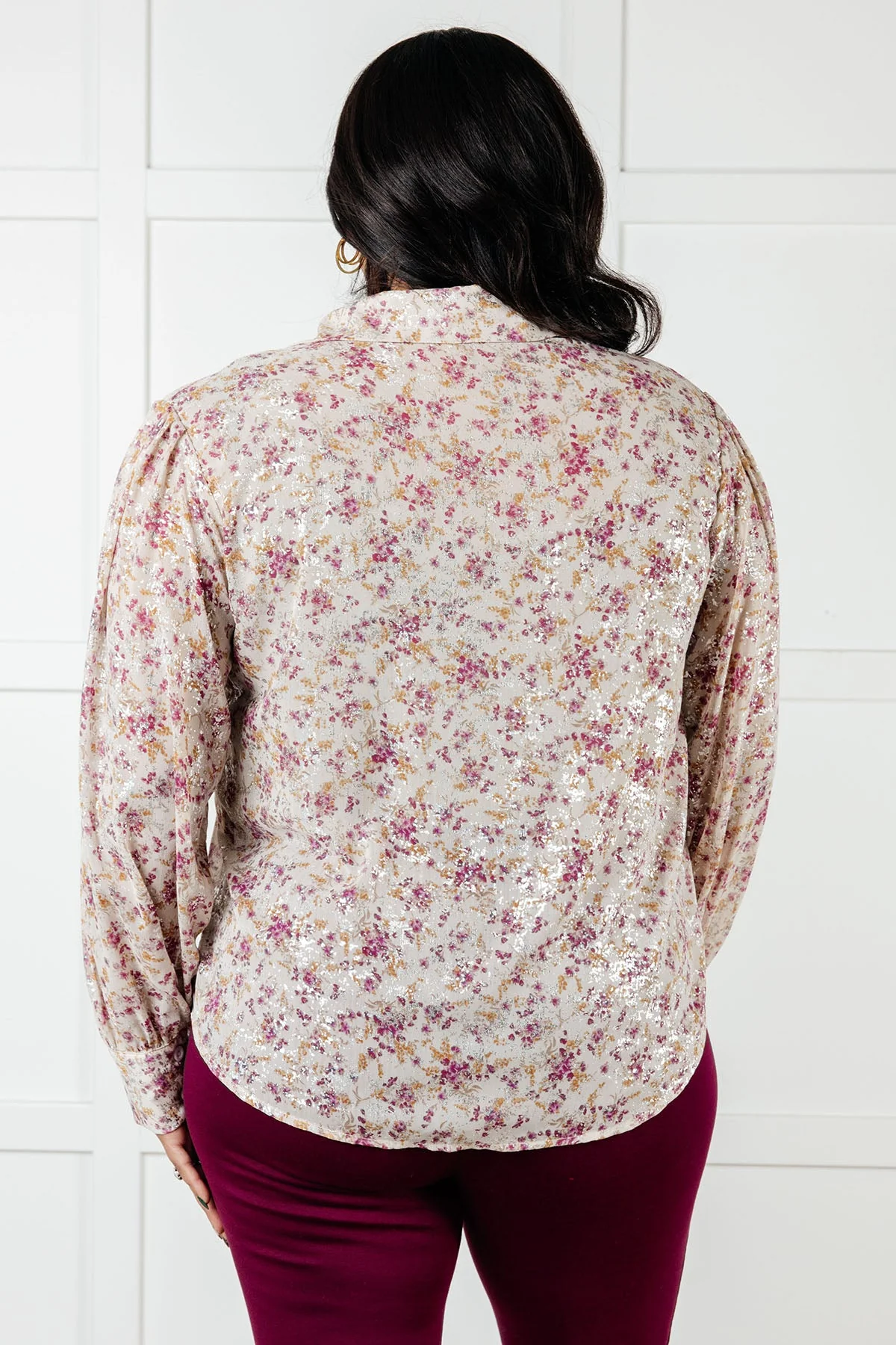 You and I Connect Floral Button Up Blouse - Image 9